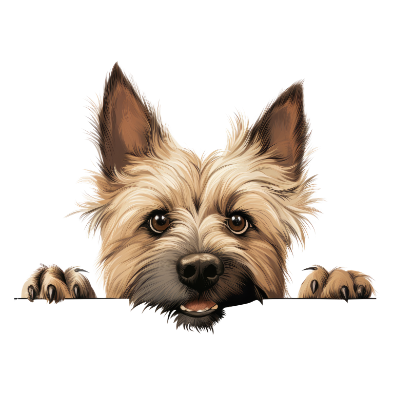 Brown Dog Terrier Face Peek Vinyl Sticker Decal