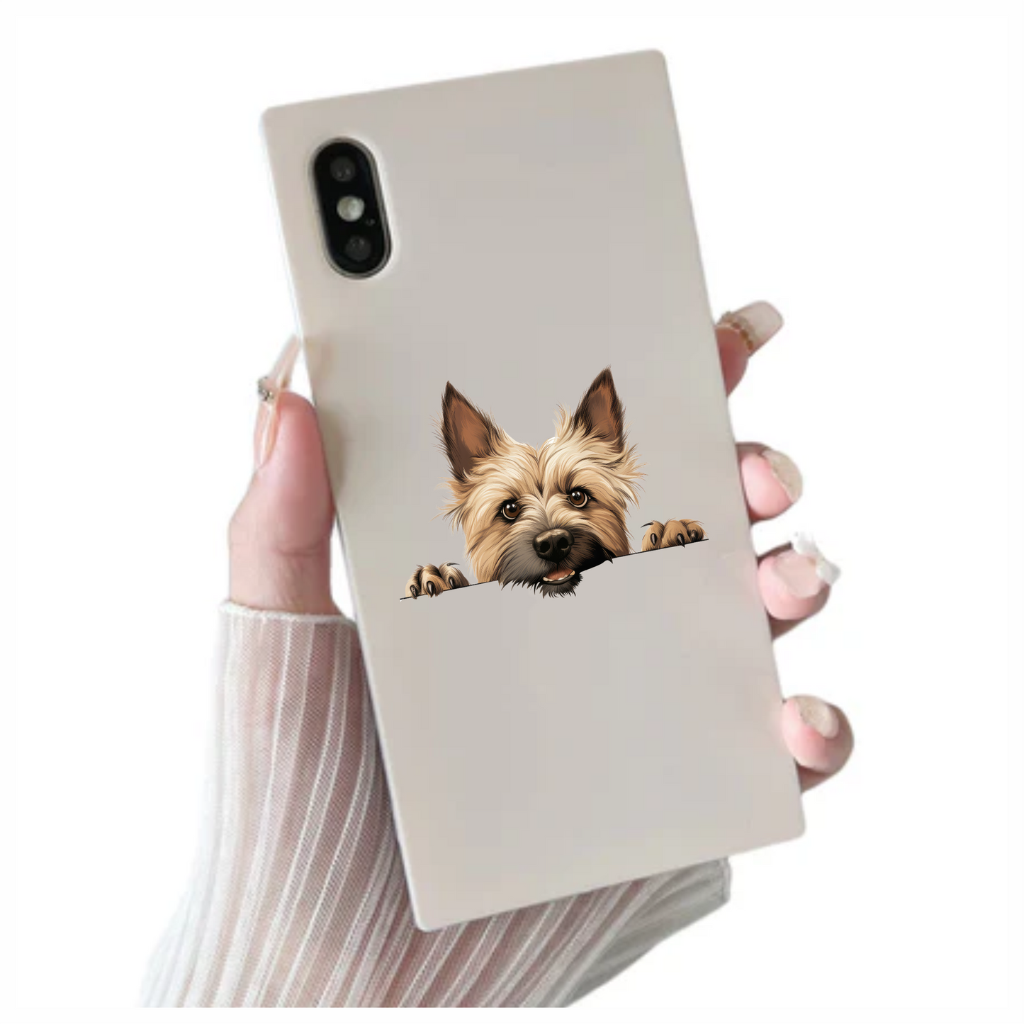 Brown Dog Terrier Face Peek Vinyl Sticker Decal