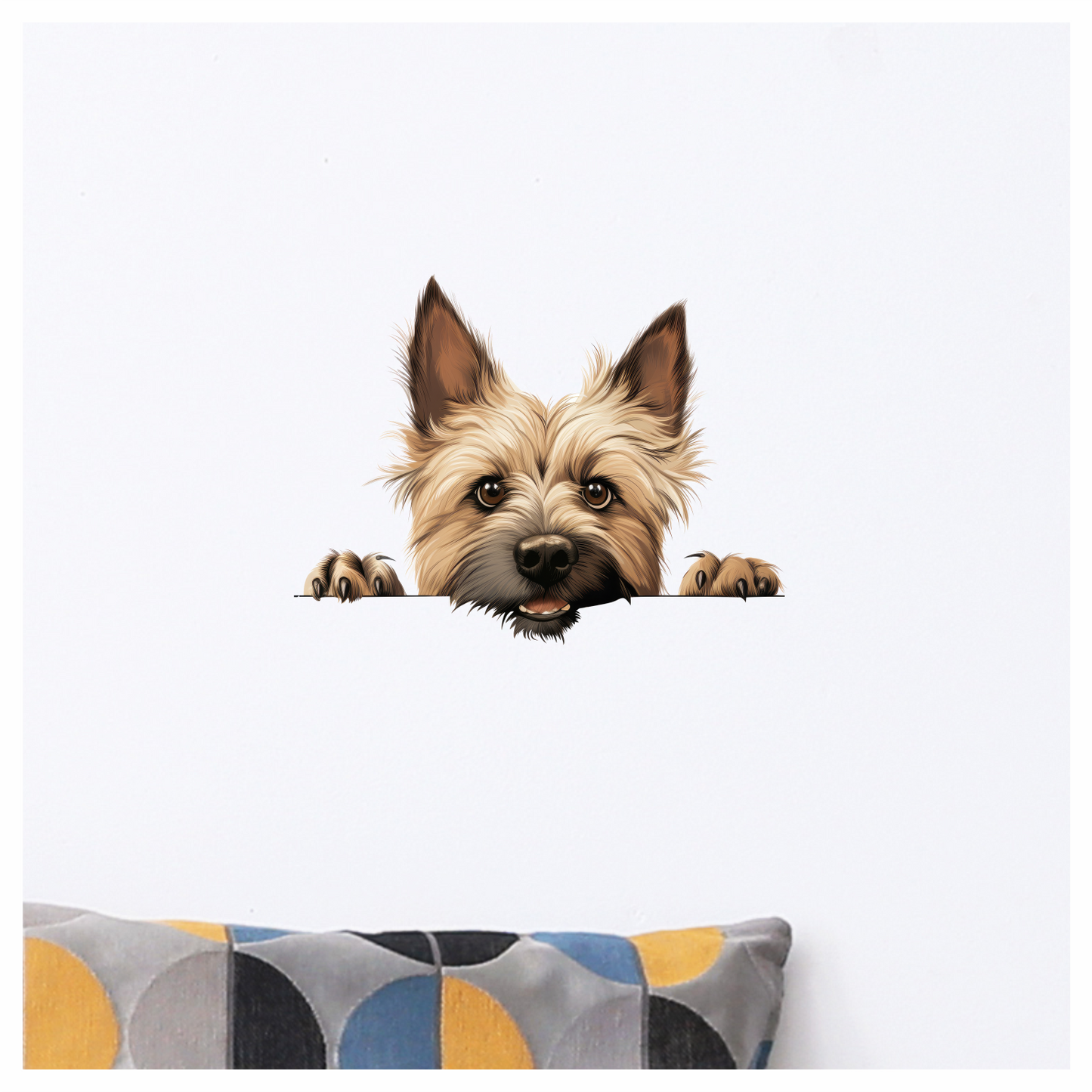 Brown Dog Terrier Face Peek Vinyl Sticker Decal