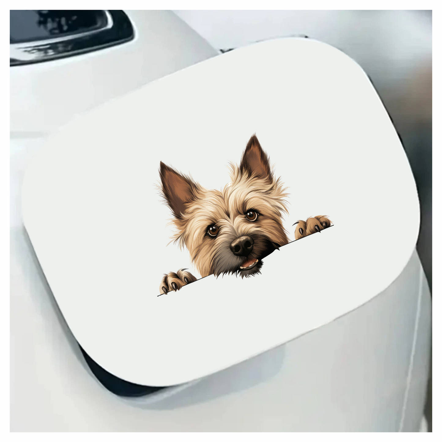 Brown Dog Terrier Face Peek Vinyl Sticker Decal