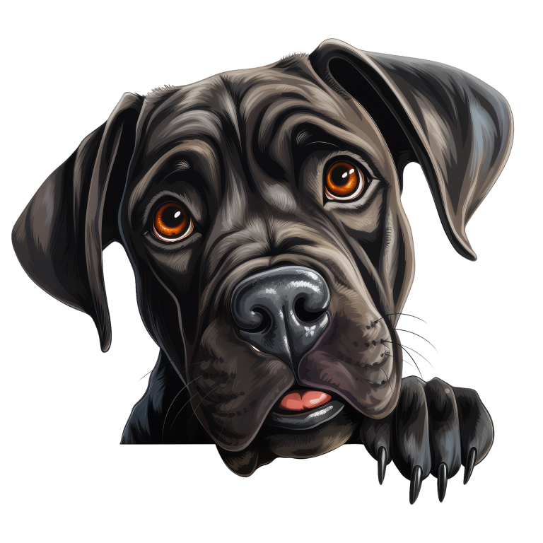Black Dog Puppy Mastiff Cute Vinyl Sticker Decal
