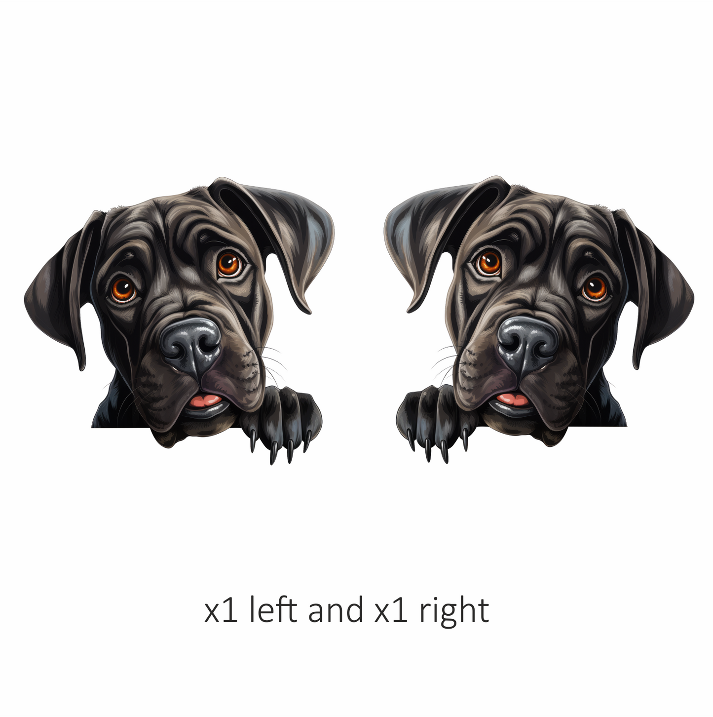 Black Dog Puppy Mastiff Cute Vinyl Sticker Decal