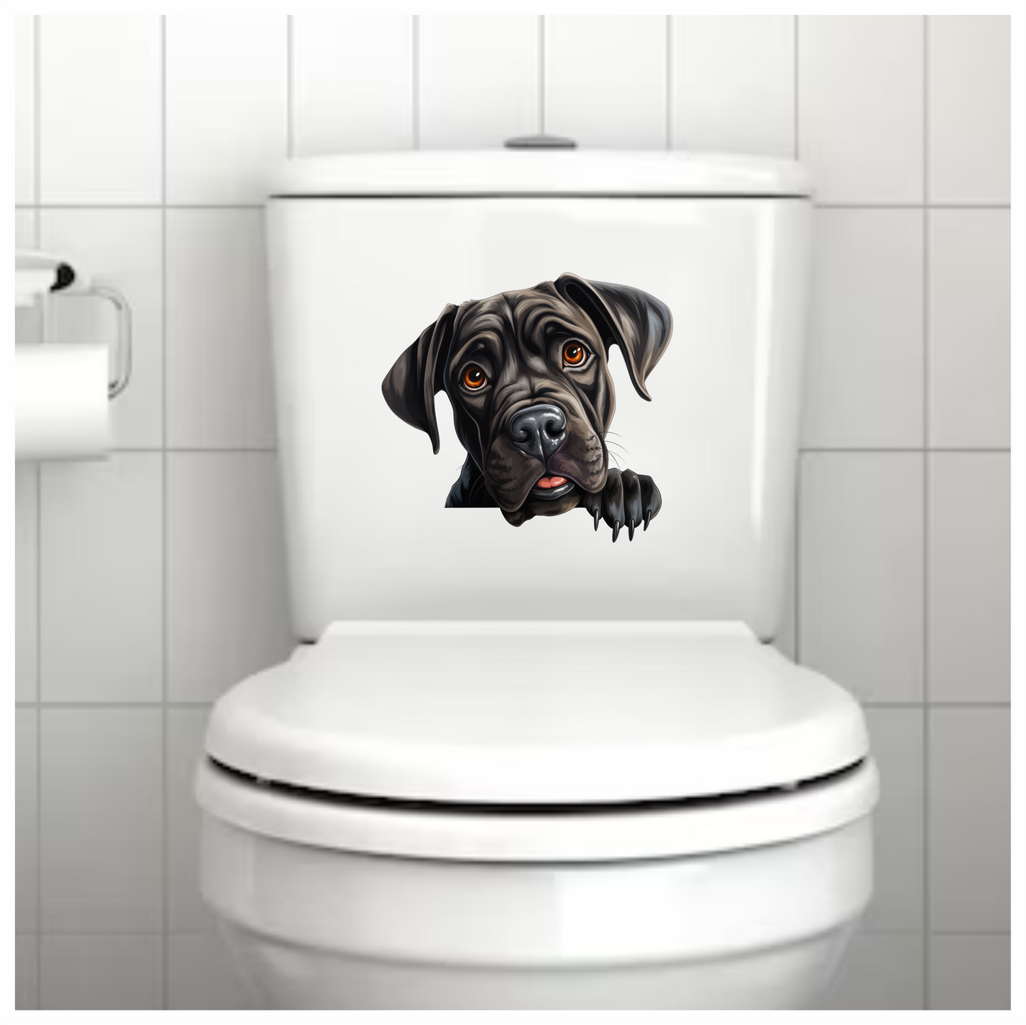 Black Dog Puppy Mastiff Cute Vinyl Sticker Decal