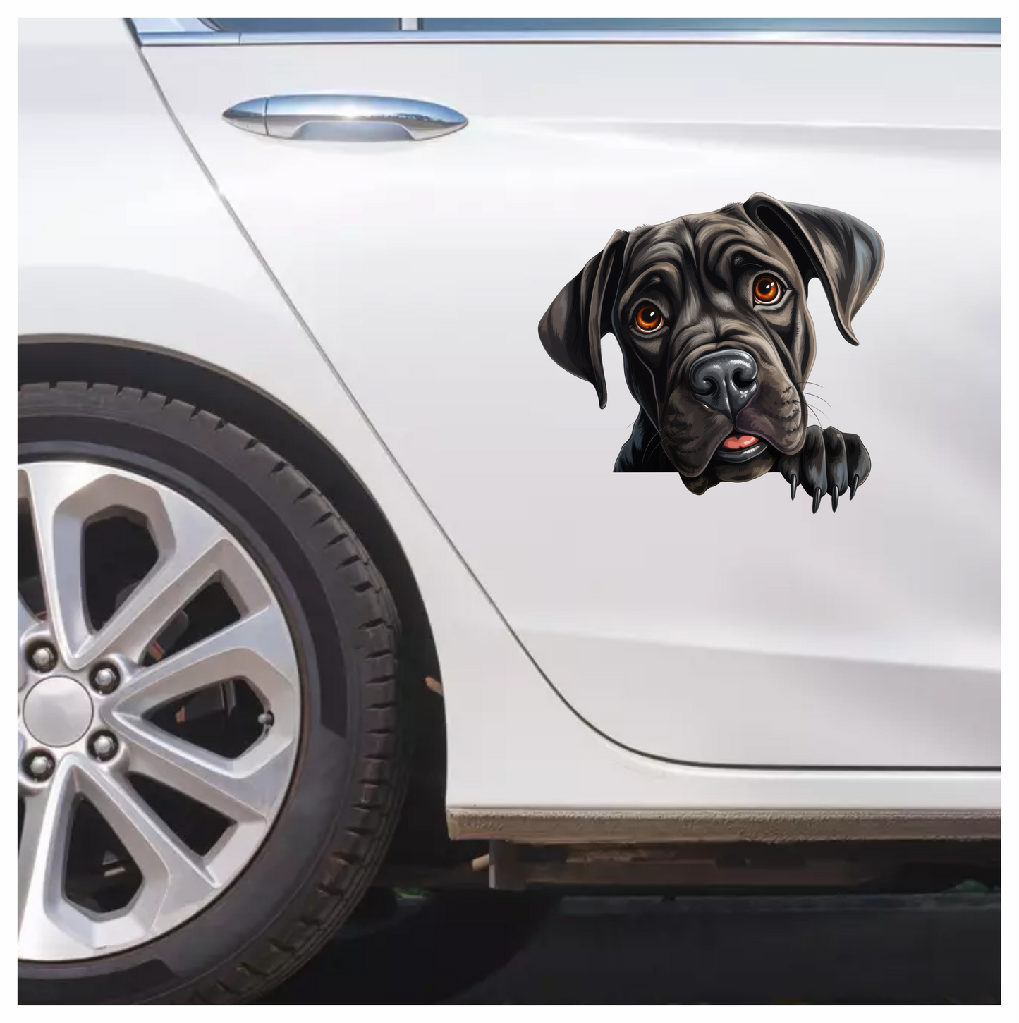 Black Dog Puppy Mastiff Cute Vinyl Sticker Decal