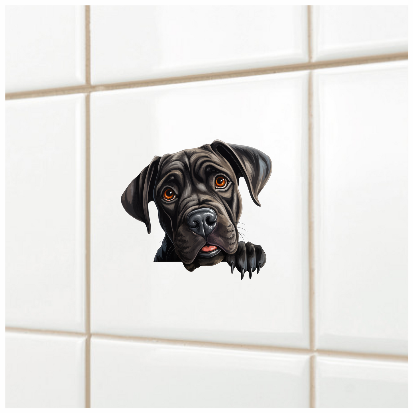 Black Dog Puppy Mastiff Cute Vinyl Sticker Decal