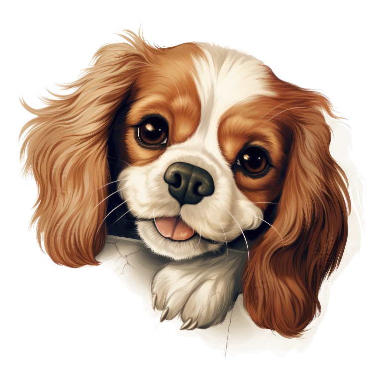 Brown White Dog Cavalier Spaniel Vinyl Sticker Decal
