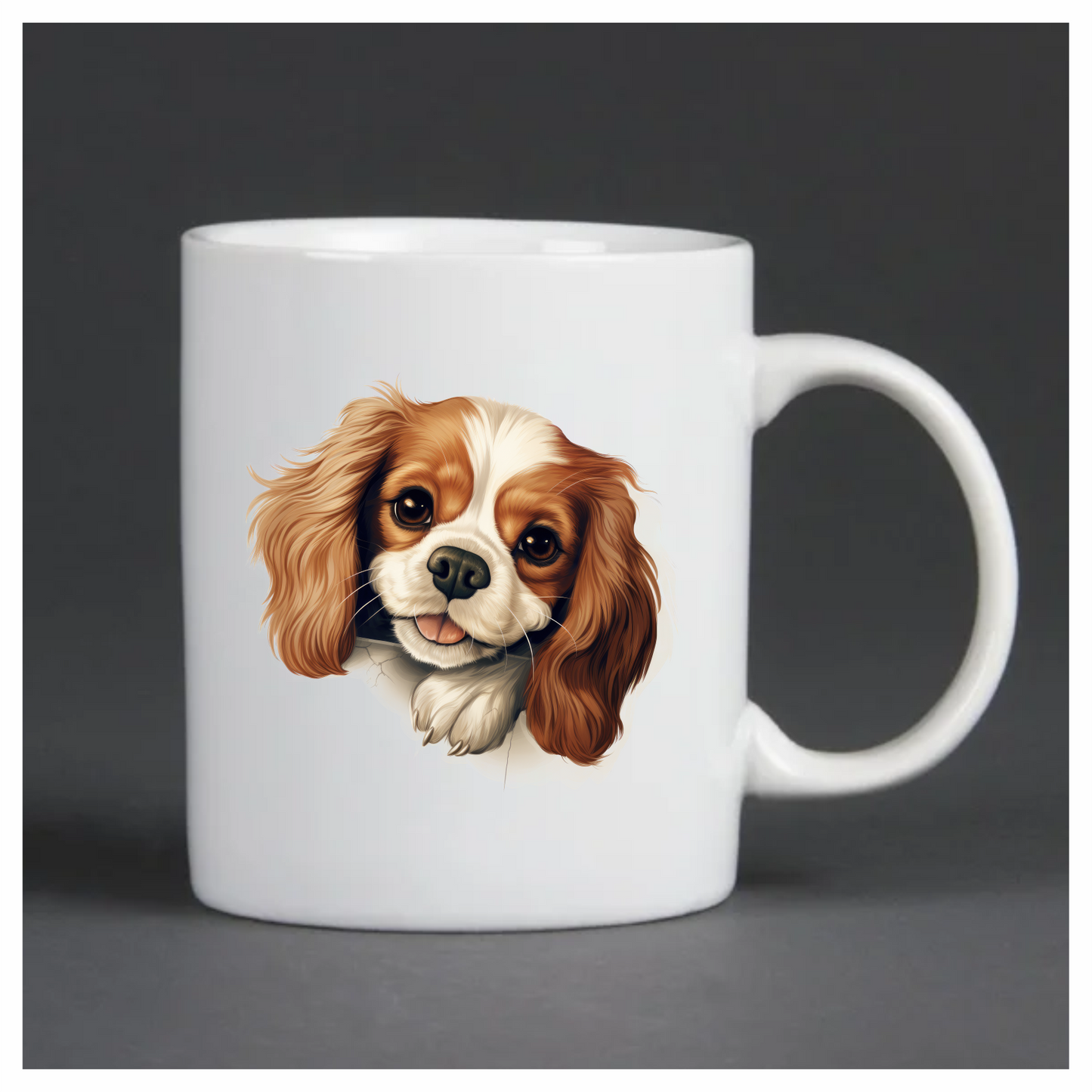 Brown White Dog Cavalier Spaniel Vinyl Sticker Decal
