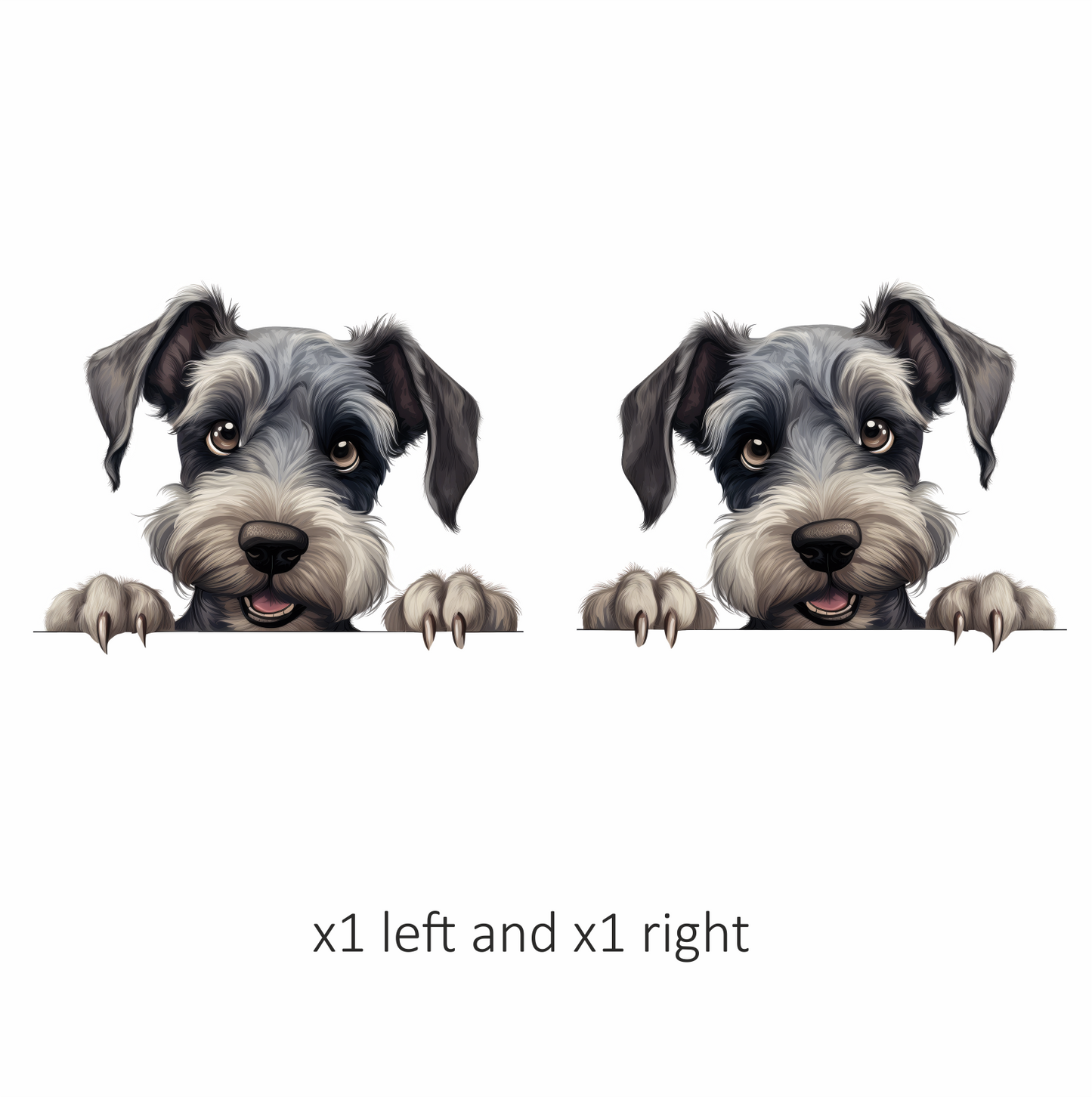 Grey Dog Schnauzer Cute Paw Vinyl Sticker Decal