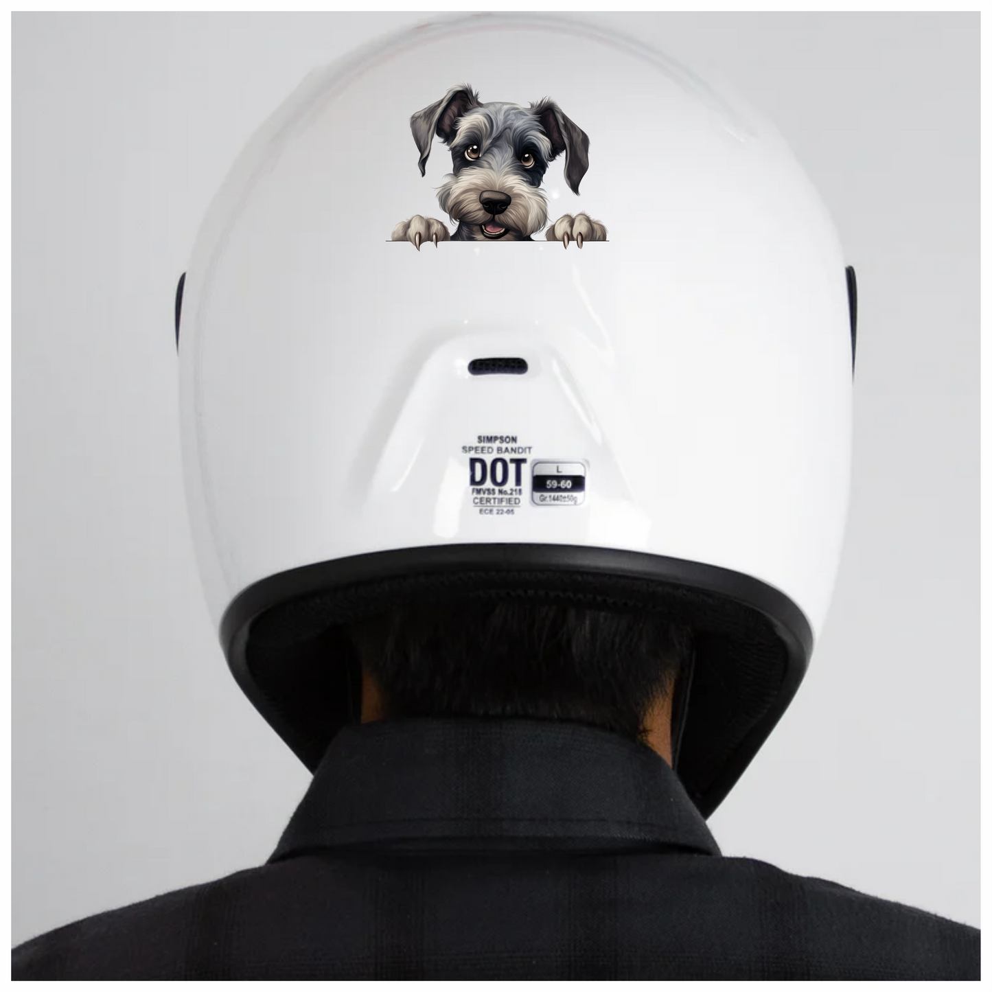 Grey Dog Schnauzer Cute Paw Vinyl Sticker Decal