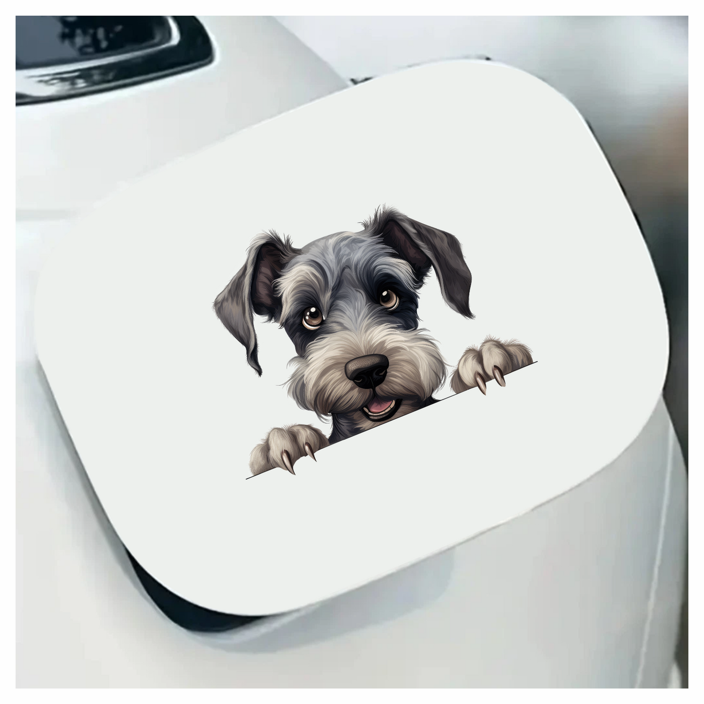 Grey Dog Schnauzer Cute Paw Vinyl Sticker Decal