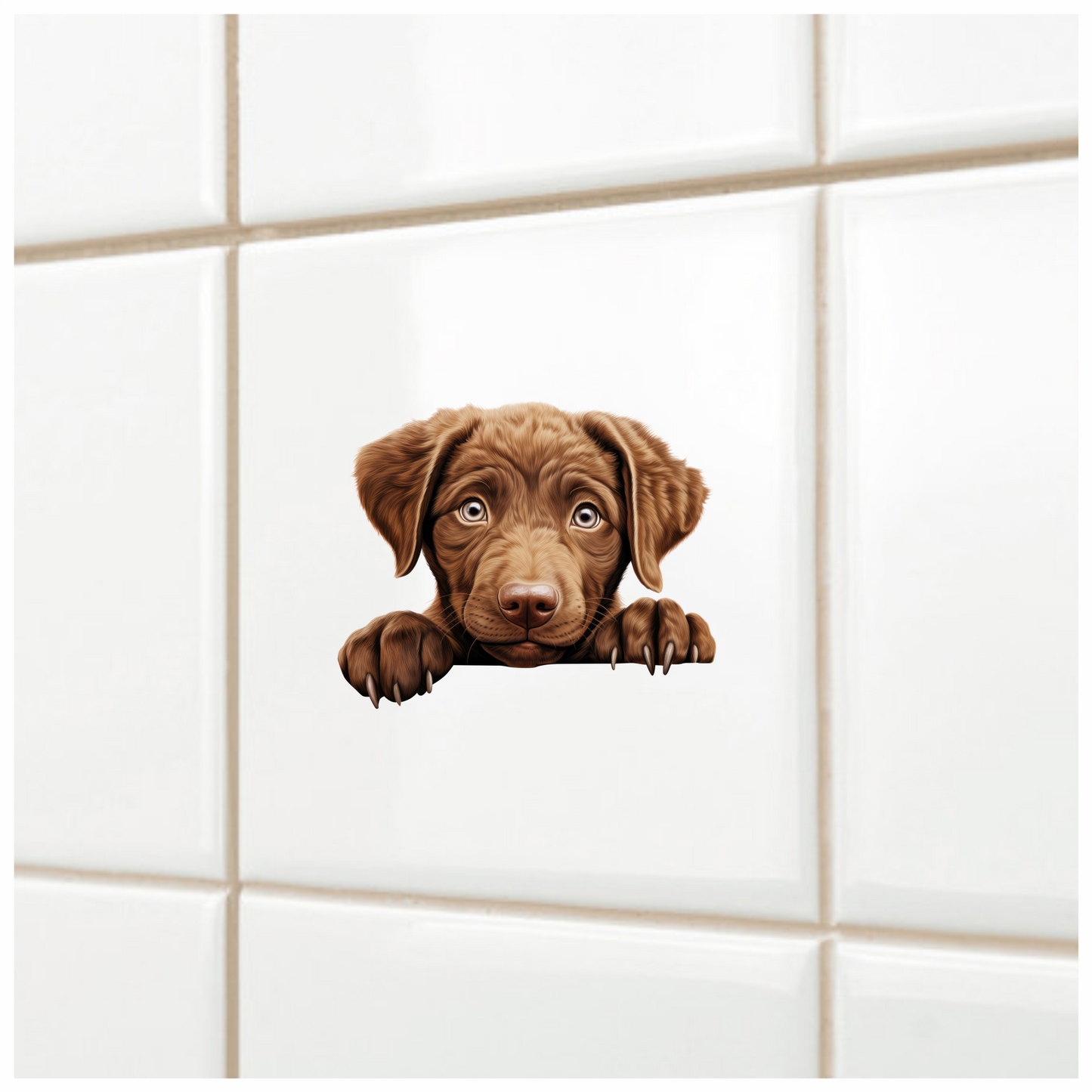 Brown Puppy Labrador Paw Cute Vinyl Sticker Decal