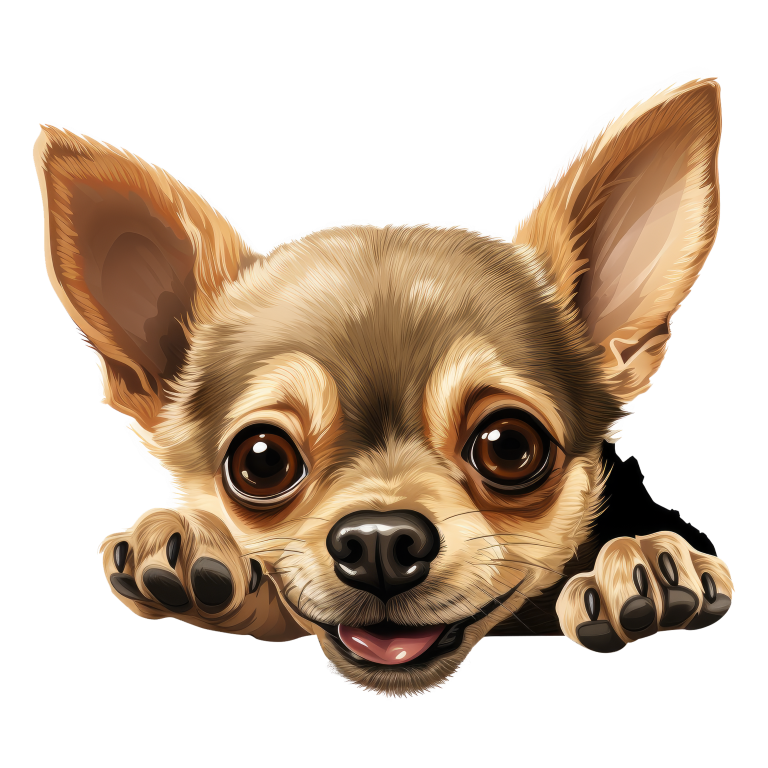 Brown Cute Chihuahua Dog Face Sticker Vinyl Sticker Decal