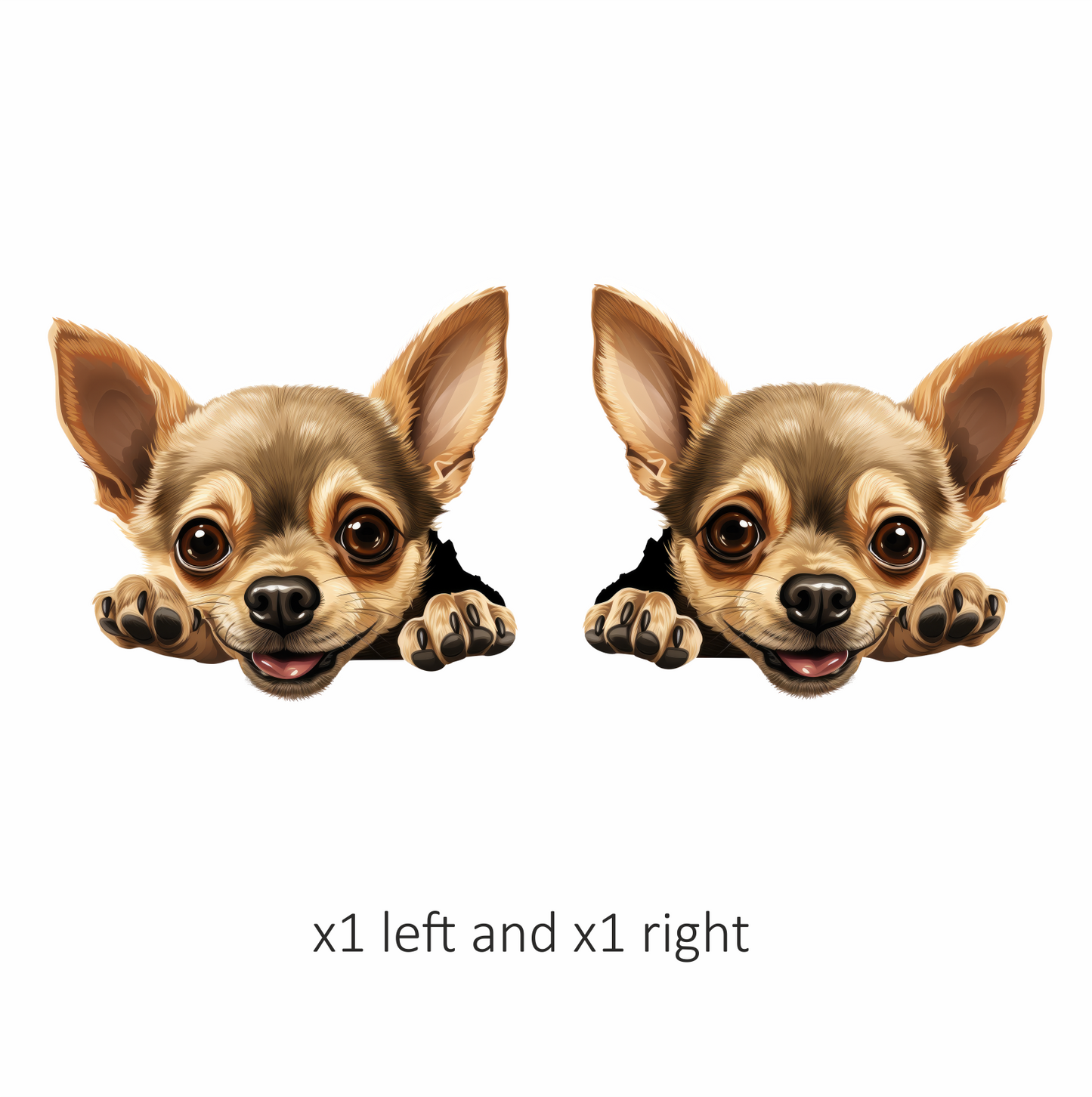 Brown Cute Chihuahua Dog Face Sticker Vinyl Sticker Decal