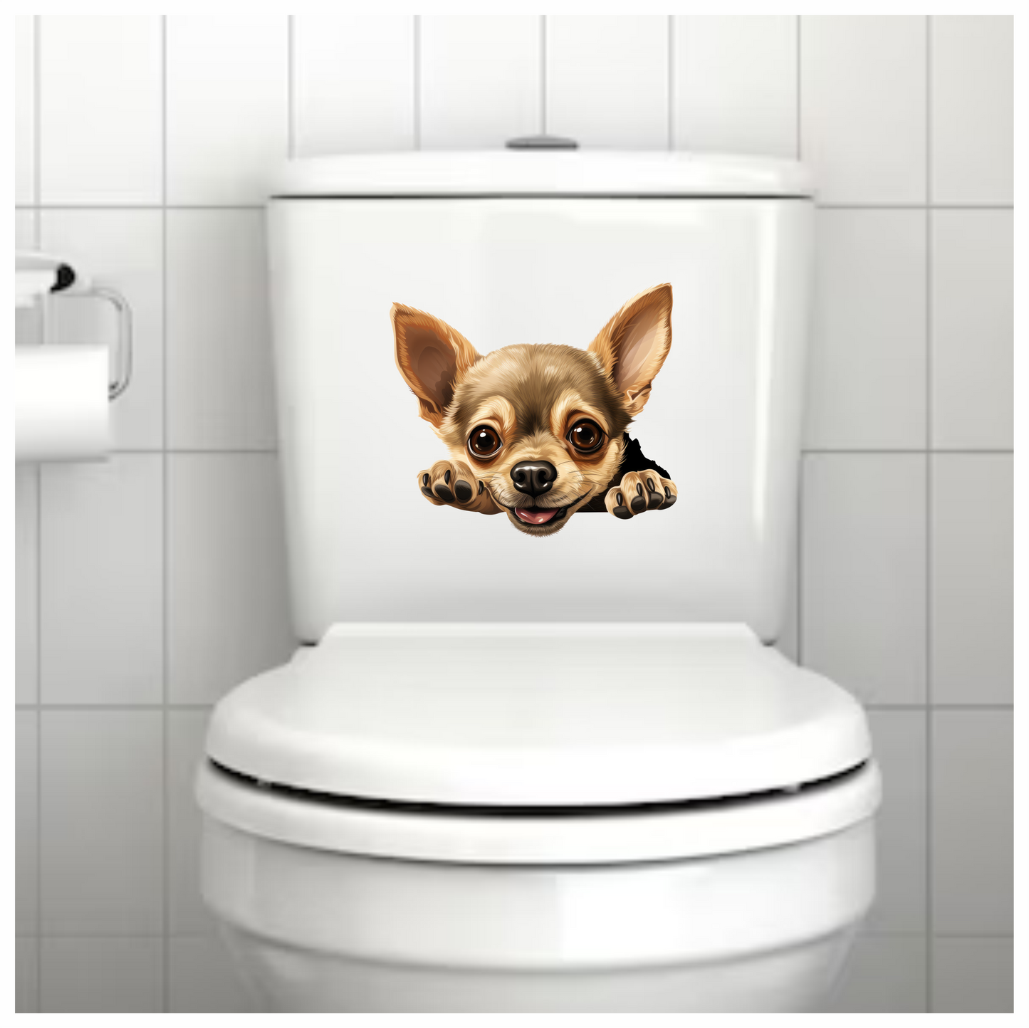 Brown Cute Chihuahua Dog Face Sticker Vinyl Sticker Decal