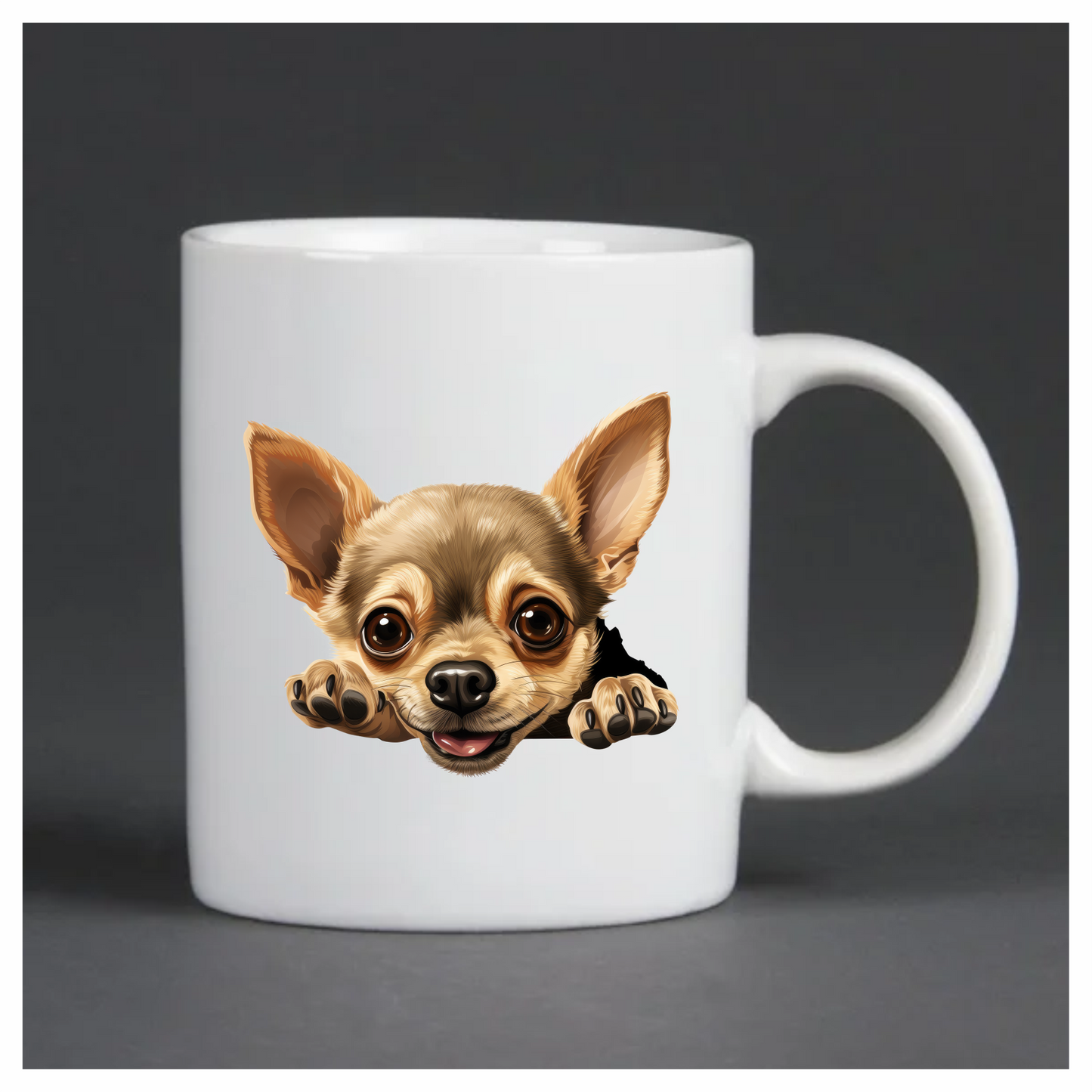 Brown Cute Chihuahua Dog Face Sticker Vinyl Sticker Decal