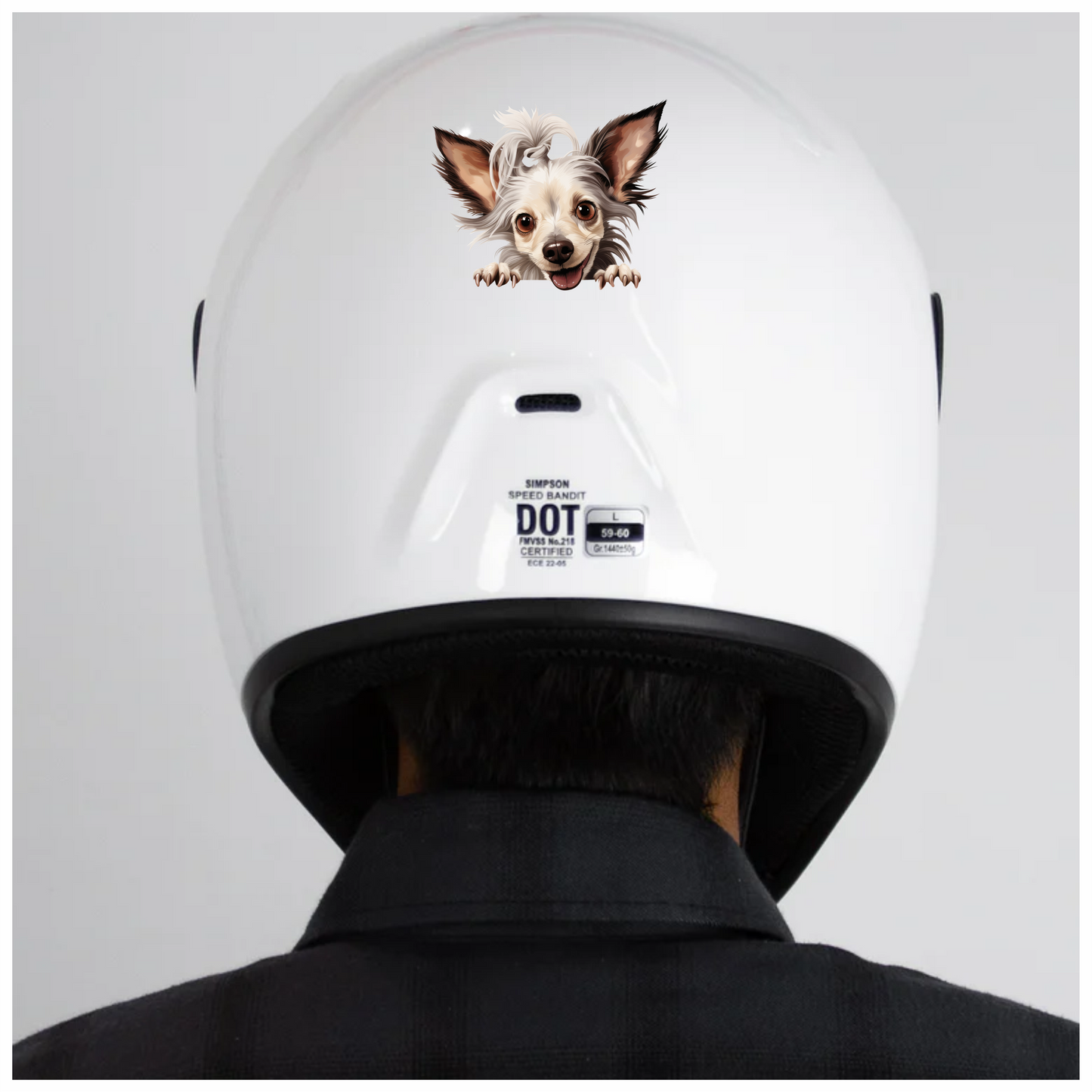 White Dog Chihuahua Smiling Cute Vinyl Sticker Decal