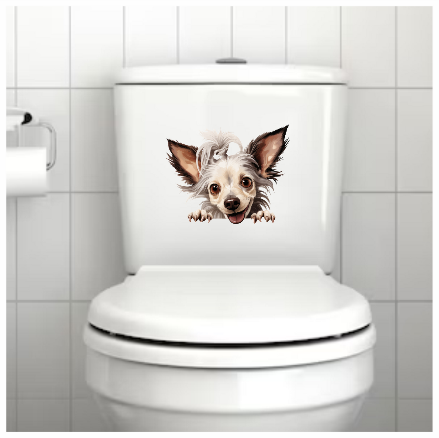 White Dog Chihuahua Smiling Cute Vinyl Sticker Decal