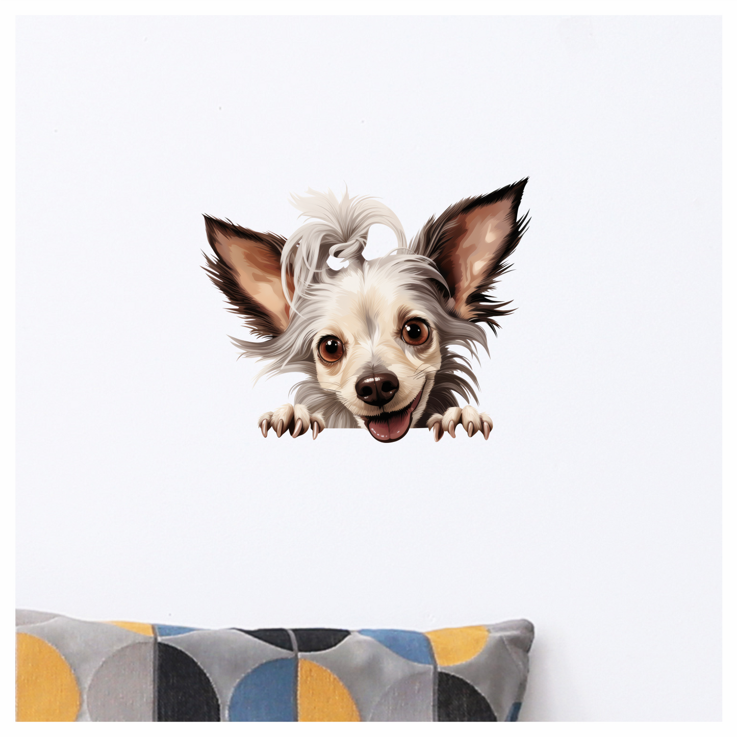 White Dog Chihuahua Smiling Cute Vinyl Sticker Decal
