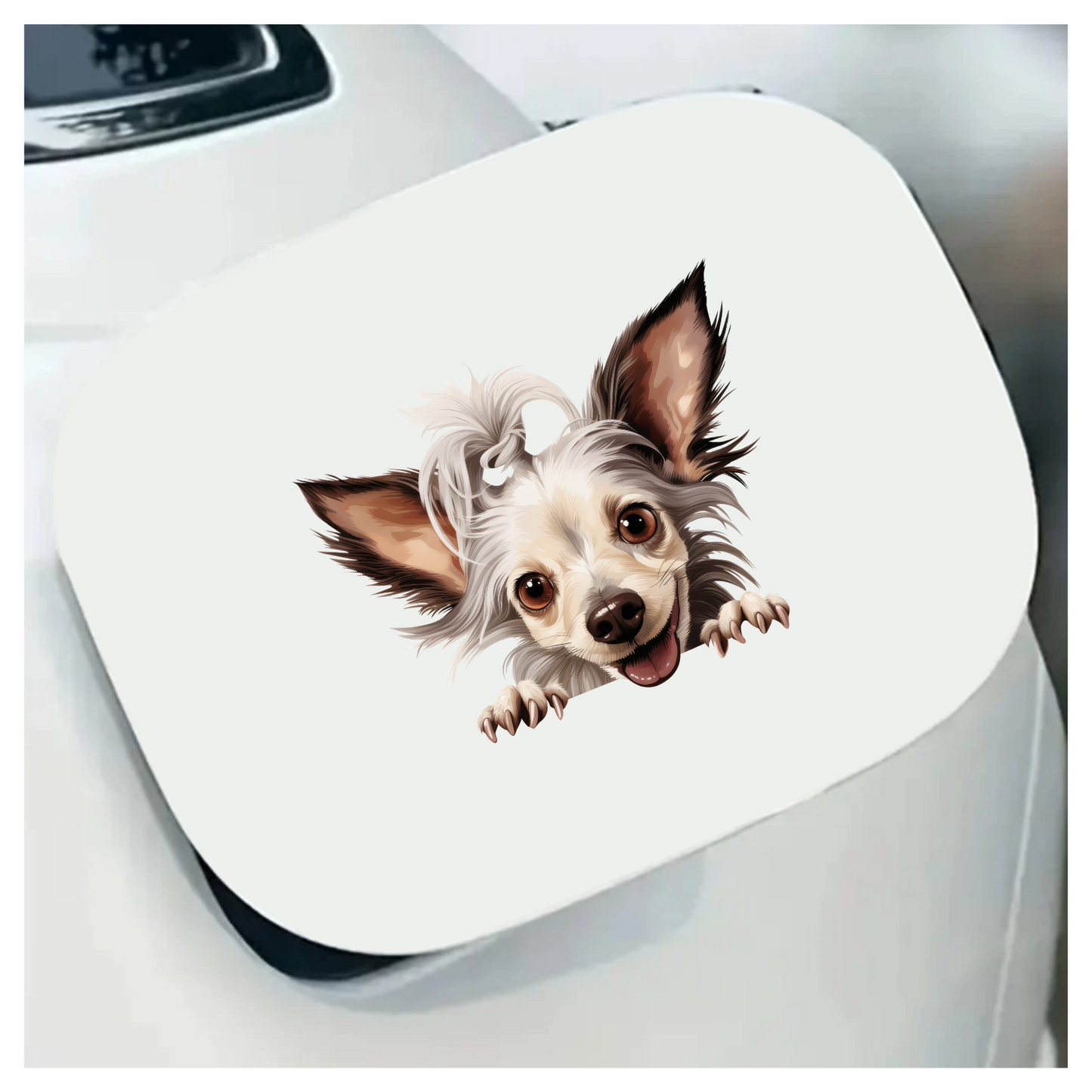 White Dog Chihuahua Smiling Cute Vinyl Sticker Decal