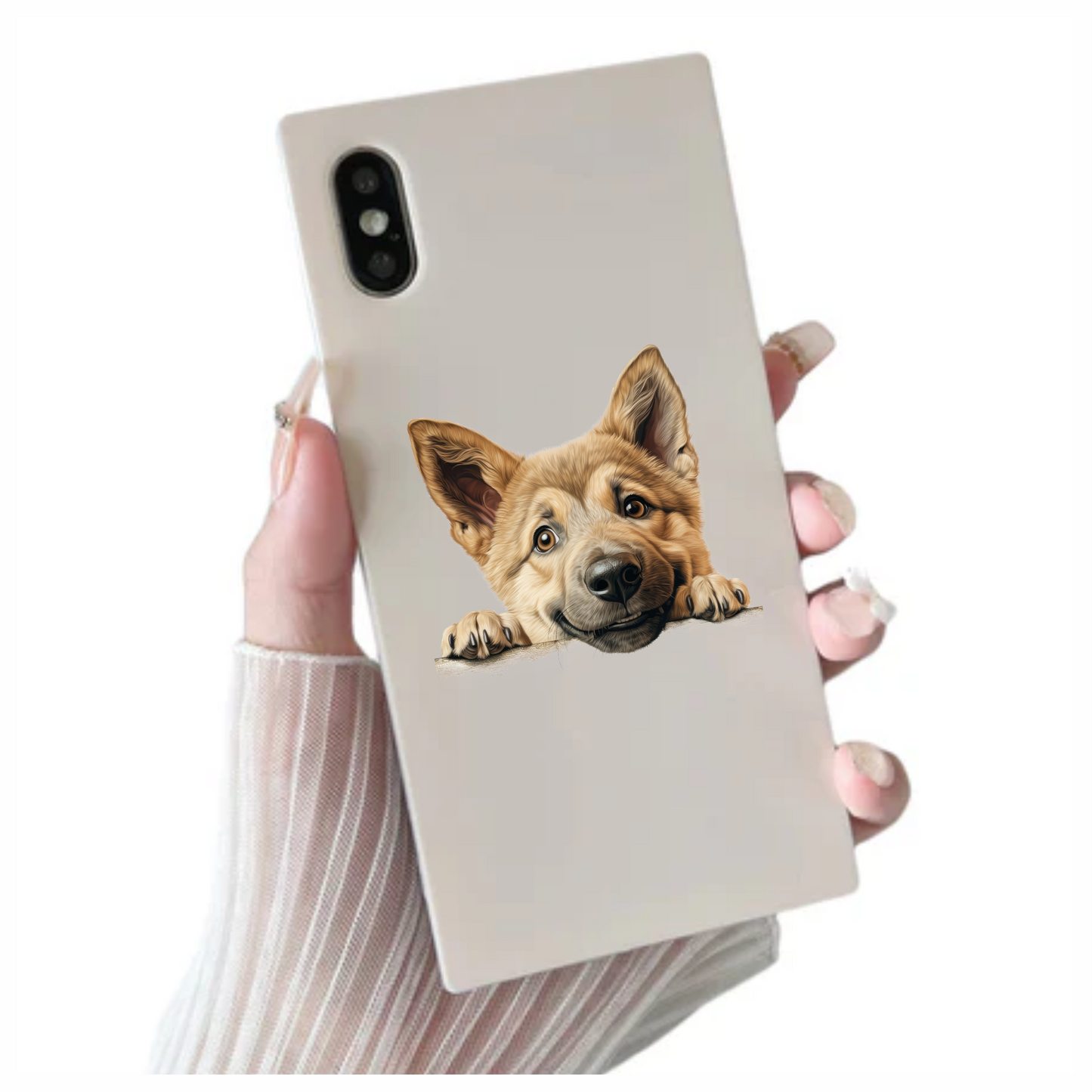 Brown Dog Puppy Cute Smiling Vinyl Sticker Decal