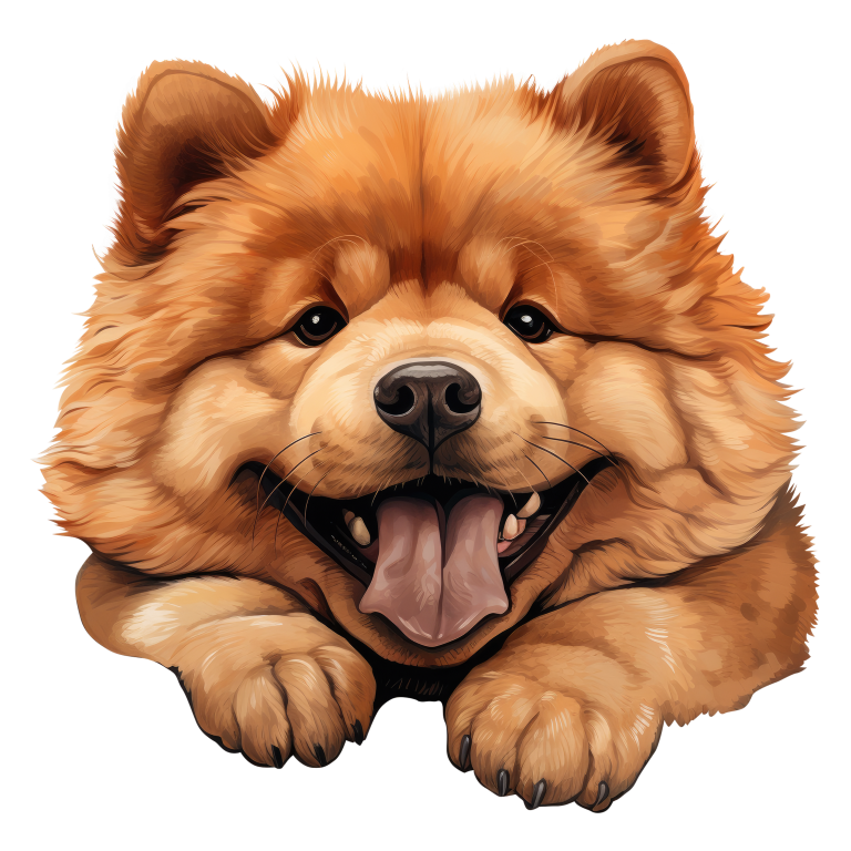 Brown Dog Chow Chow Happy Face Vinyl Sticker Decal
