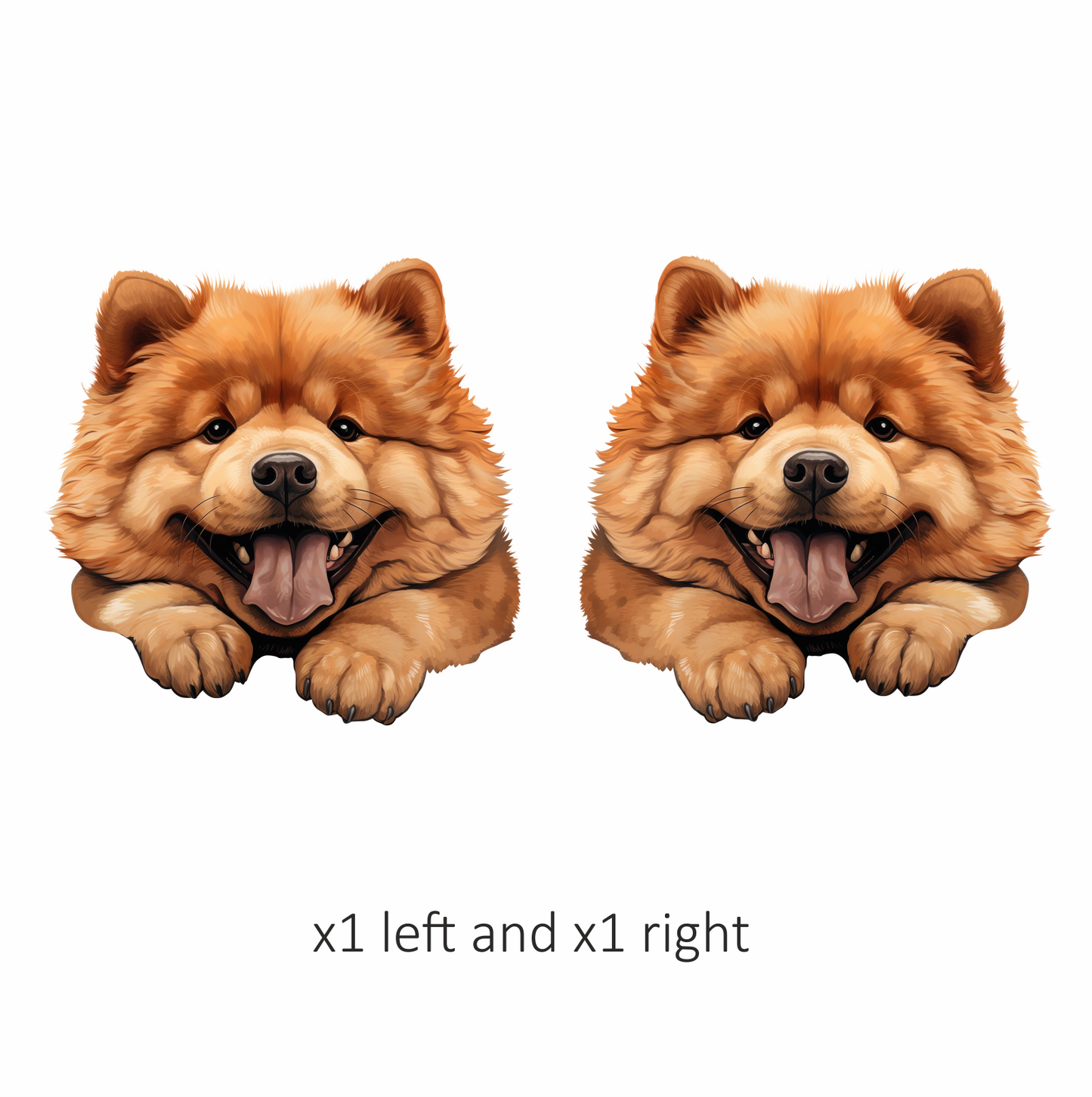 Brown Dog Chow Chow Happy Face Vinyl Sticker Decal