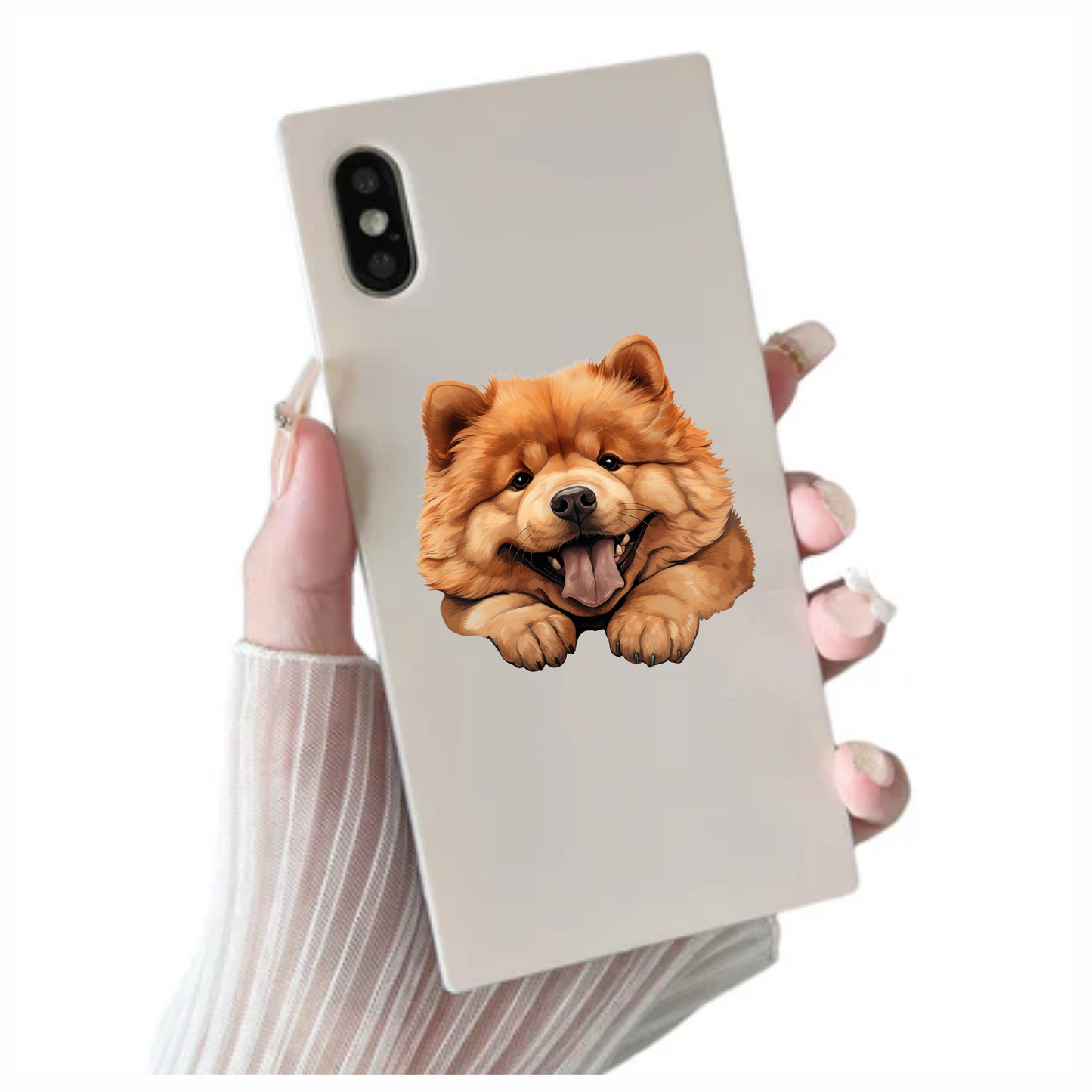 Brown Dog Chow Chow Happy Face Vinyl Sticker Decal