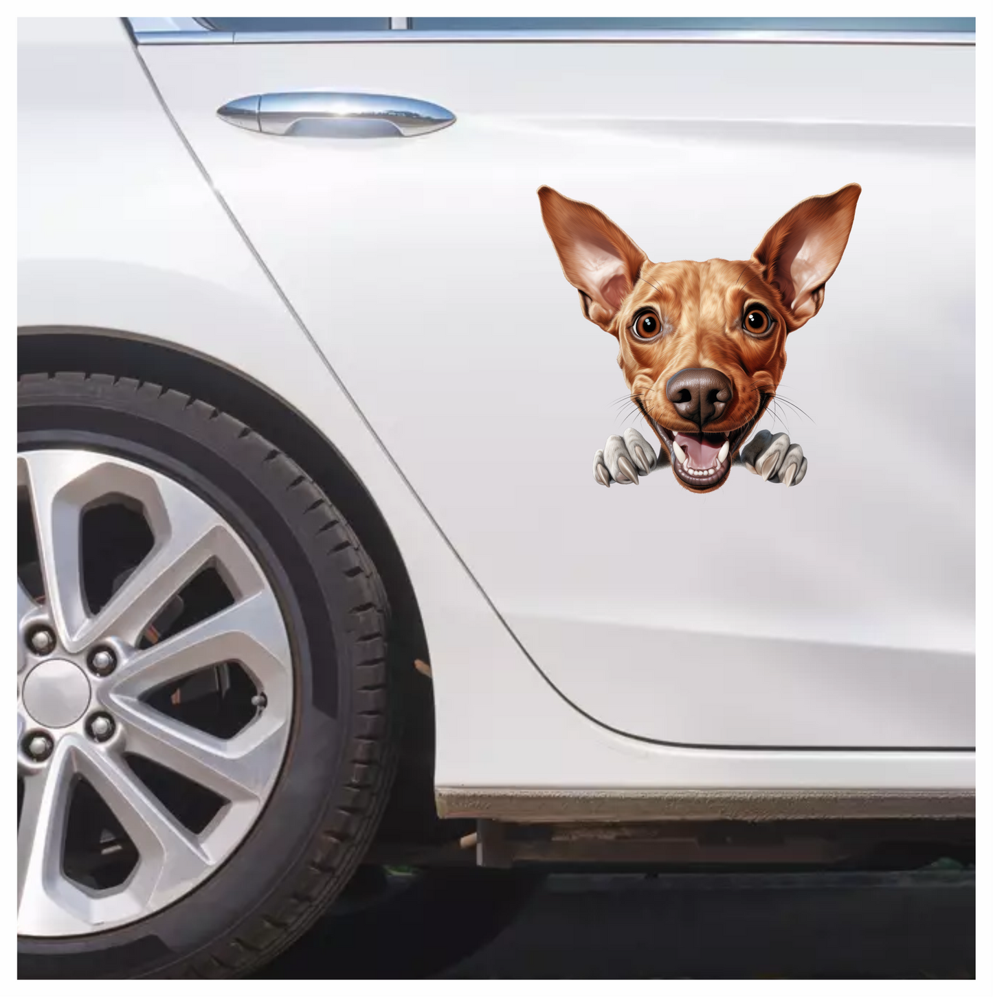 Brown Happy Dog Cartoon Terrier Vinyl Sticker Decal