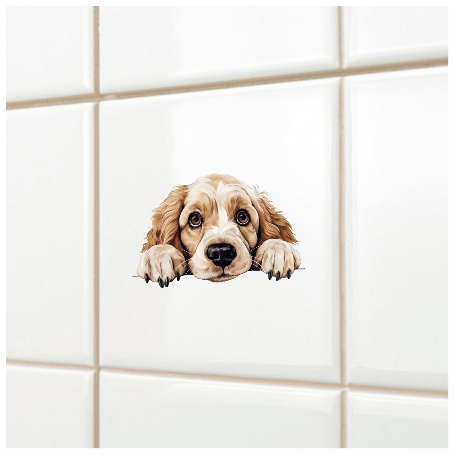 Brown Dog Cocker Spaniel Cute Vinyl Sticker Decal