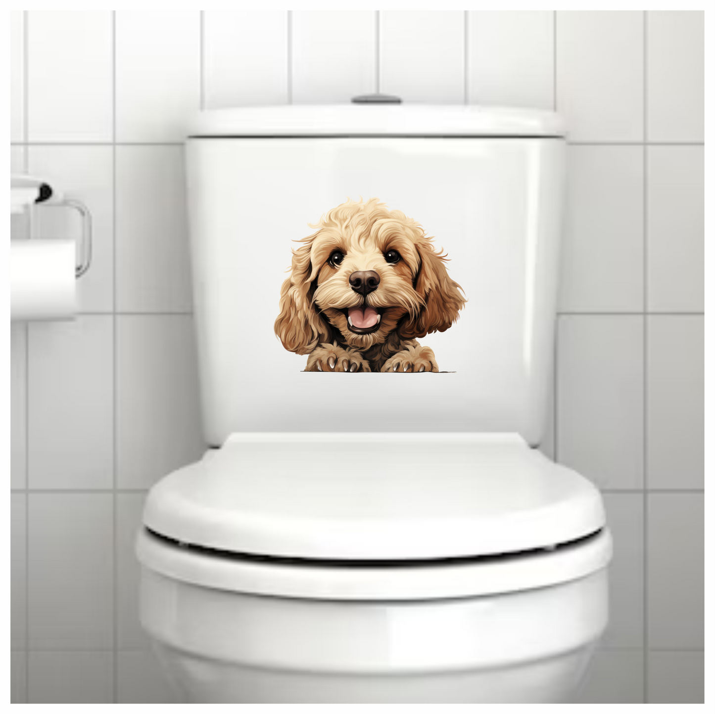 Golden Dog Puppy Happy Face Vinyl Sticker Decal