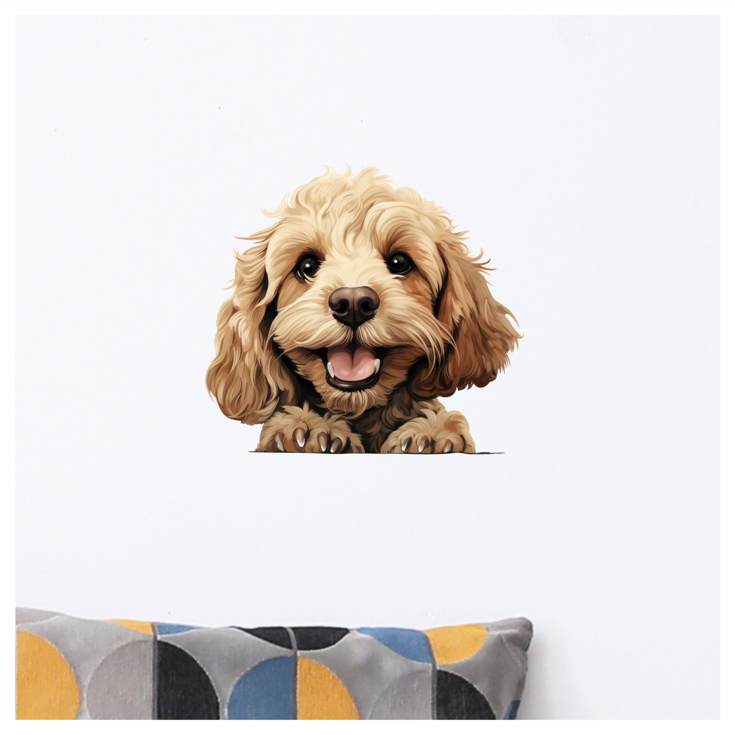 Golden Dog Puppy Happy Face Vinyl Sticker Decal