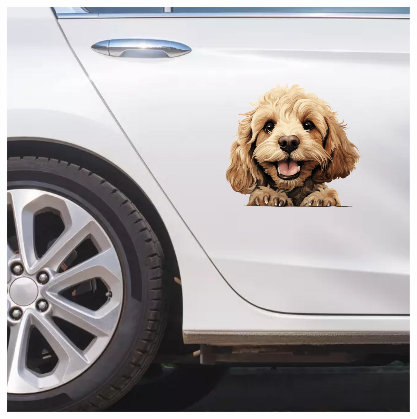 Golden Dog Puppy Happy Face Vinyl Sticker Decal
