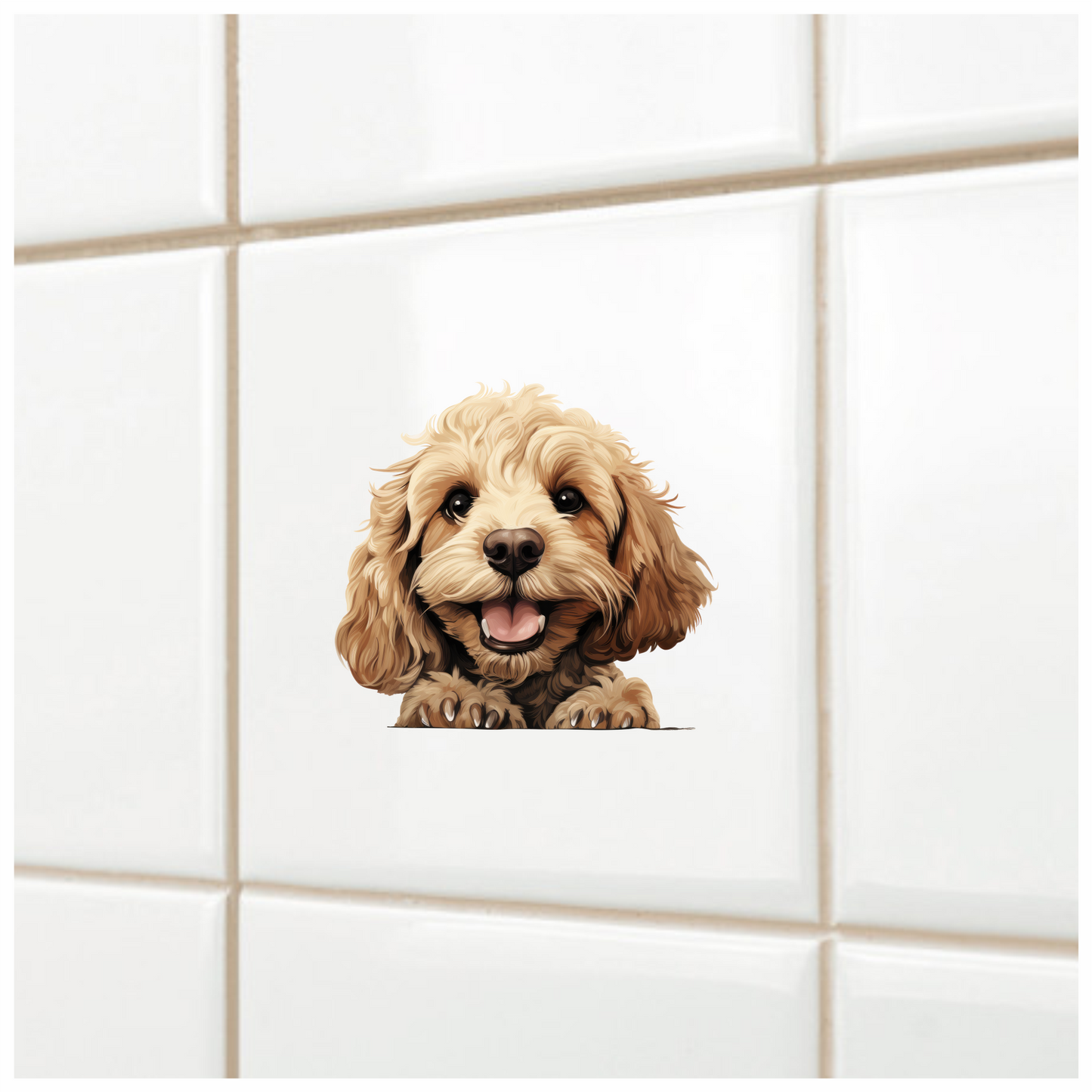 Golden Dog Puppy Happy Face Vinyl Sticker Decal