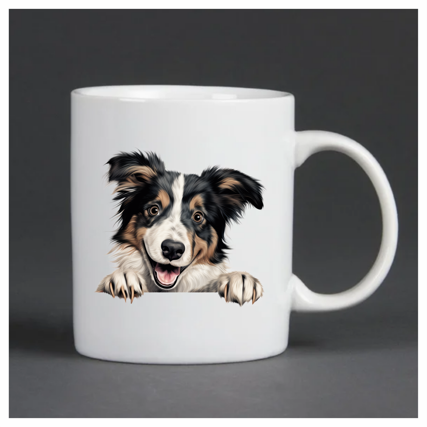 Black White Brown Dog Collie Vinyl Sticker Decal