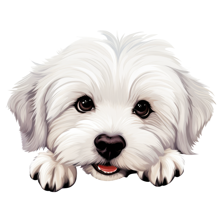 White Puppy Maltese Dog Face Vinyl Sticker Decal