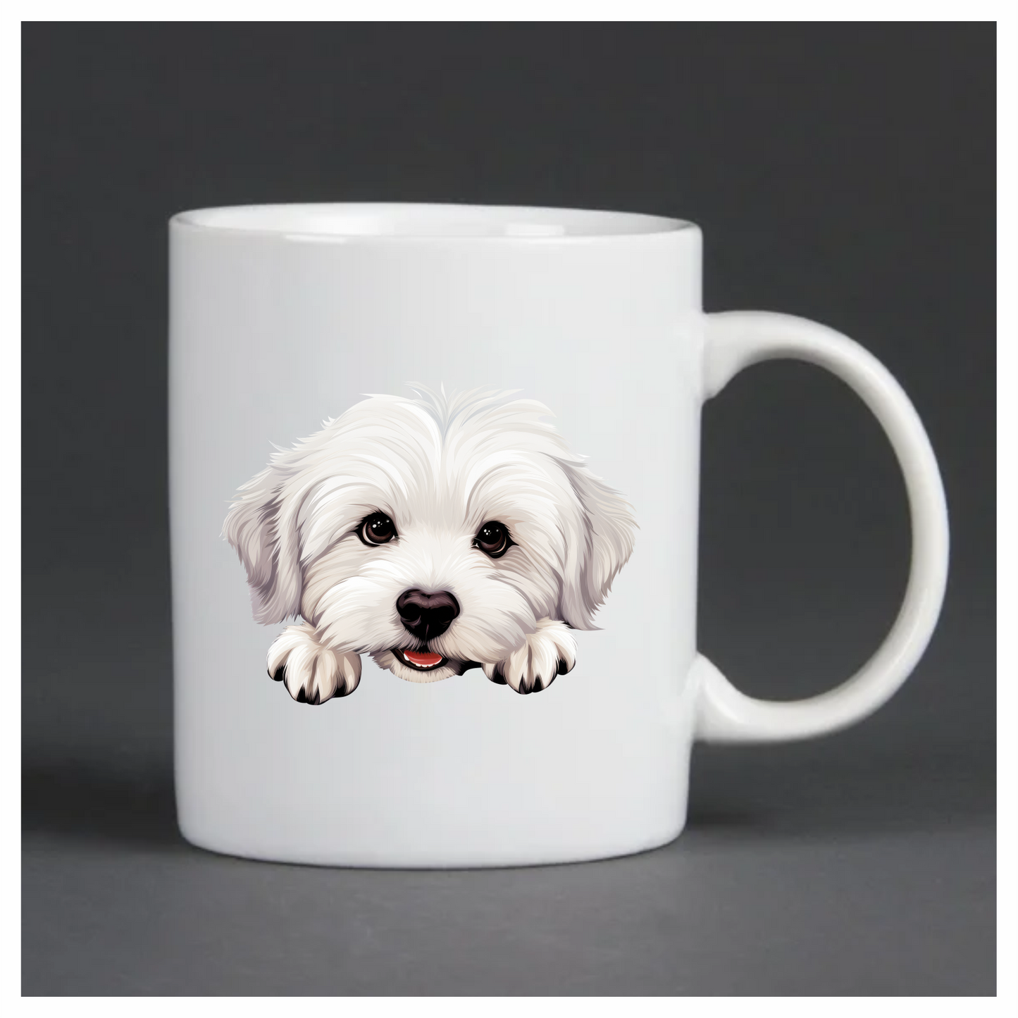 White Puppy Maltese Dog Face Vinyl Sticker Decal