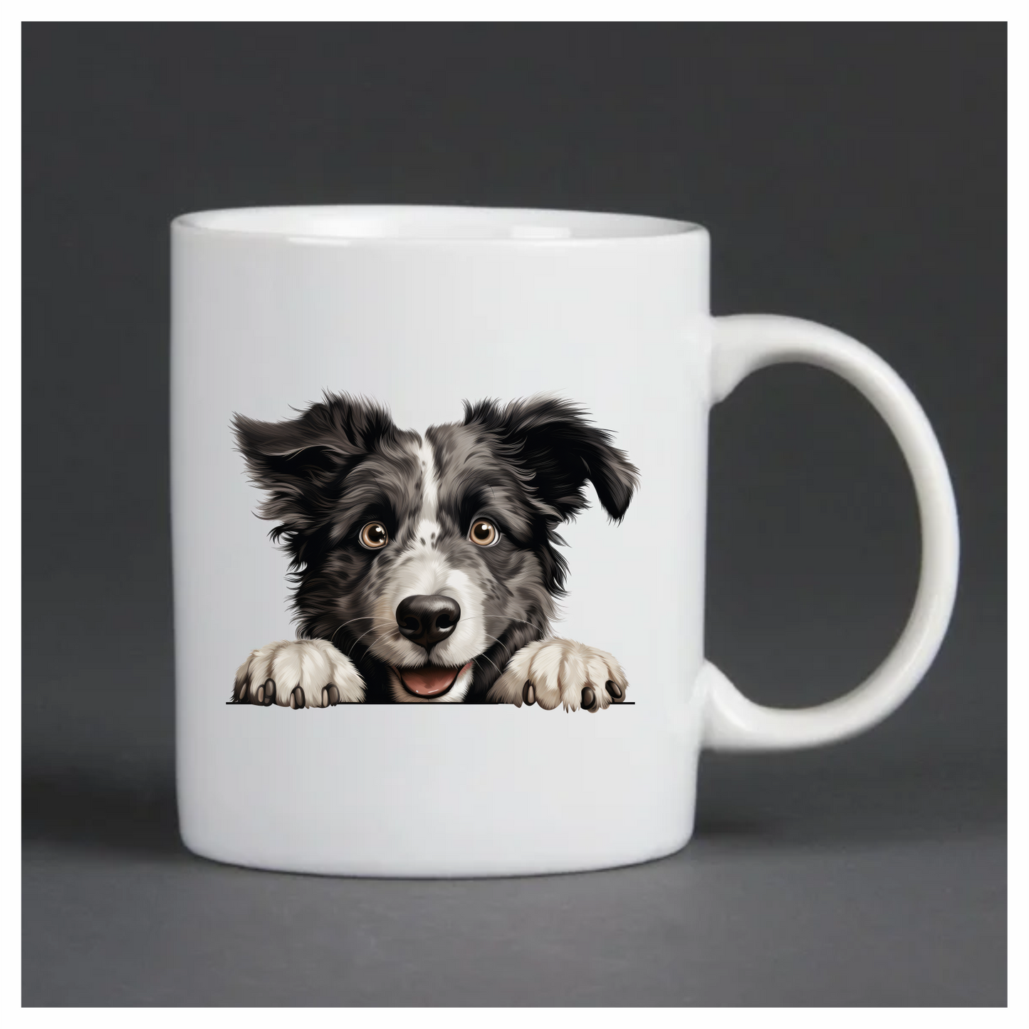 Black White Border Collie Dog Face Vinyl Sticker Decal