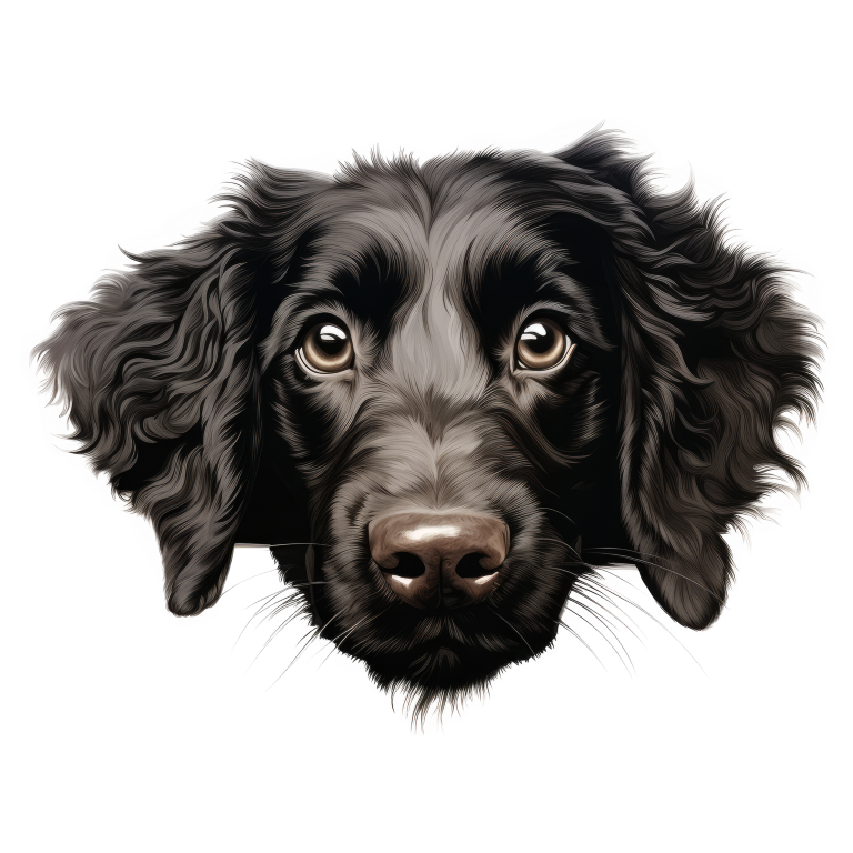 Black Dog Spaniel Face Portrait Vinyl Sticker Decal