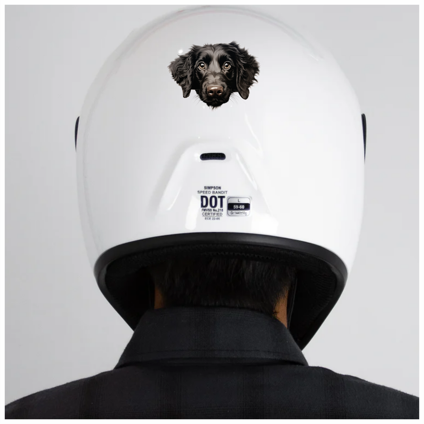 Black Dog Spaniel Face Portrait Vinyl Sticker Decal