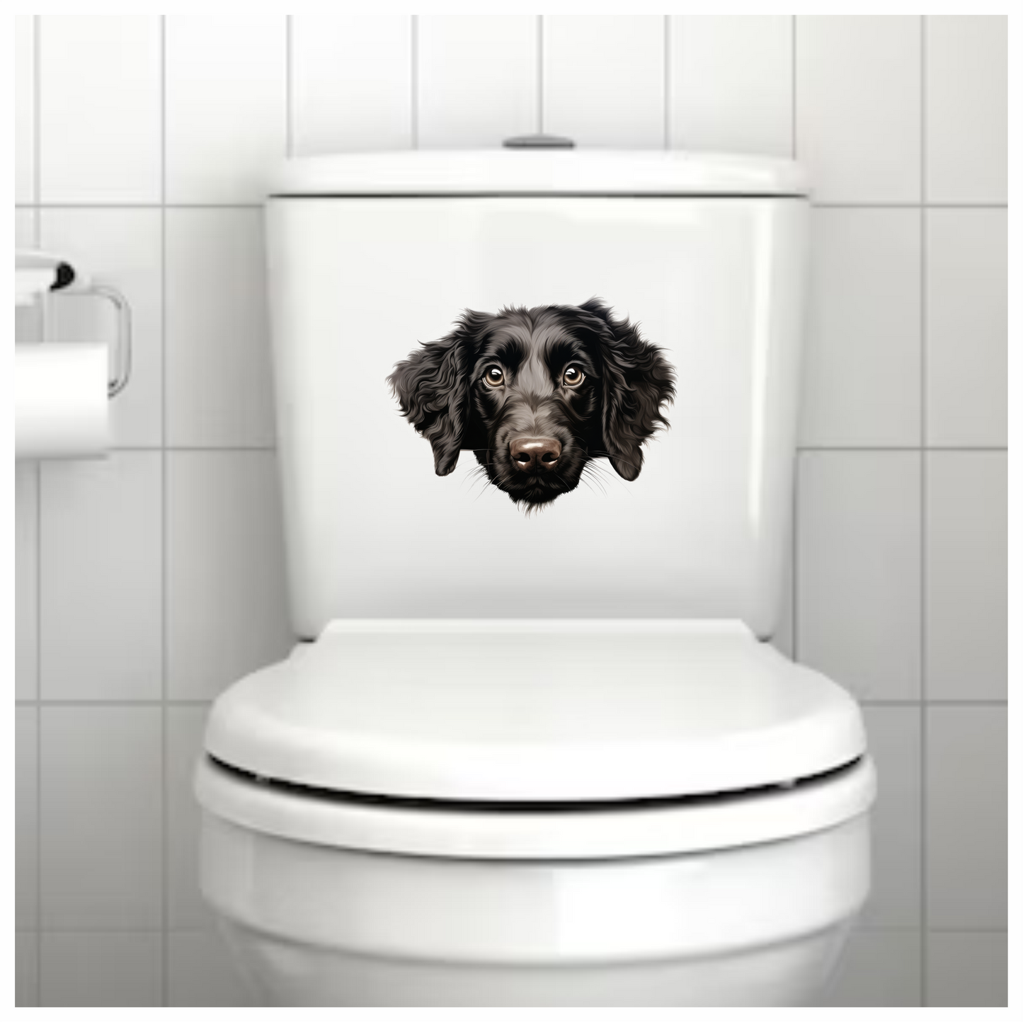 Black Dog Spaniel Face Portrait Vinyl Sticker Decal