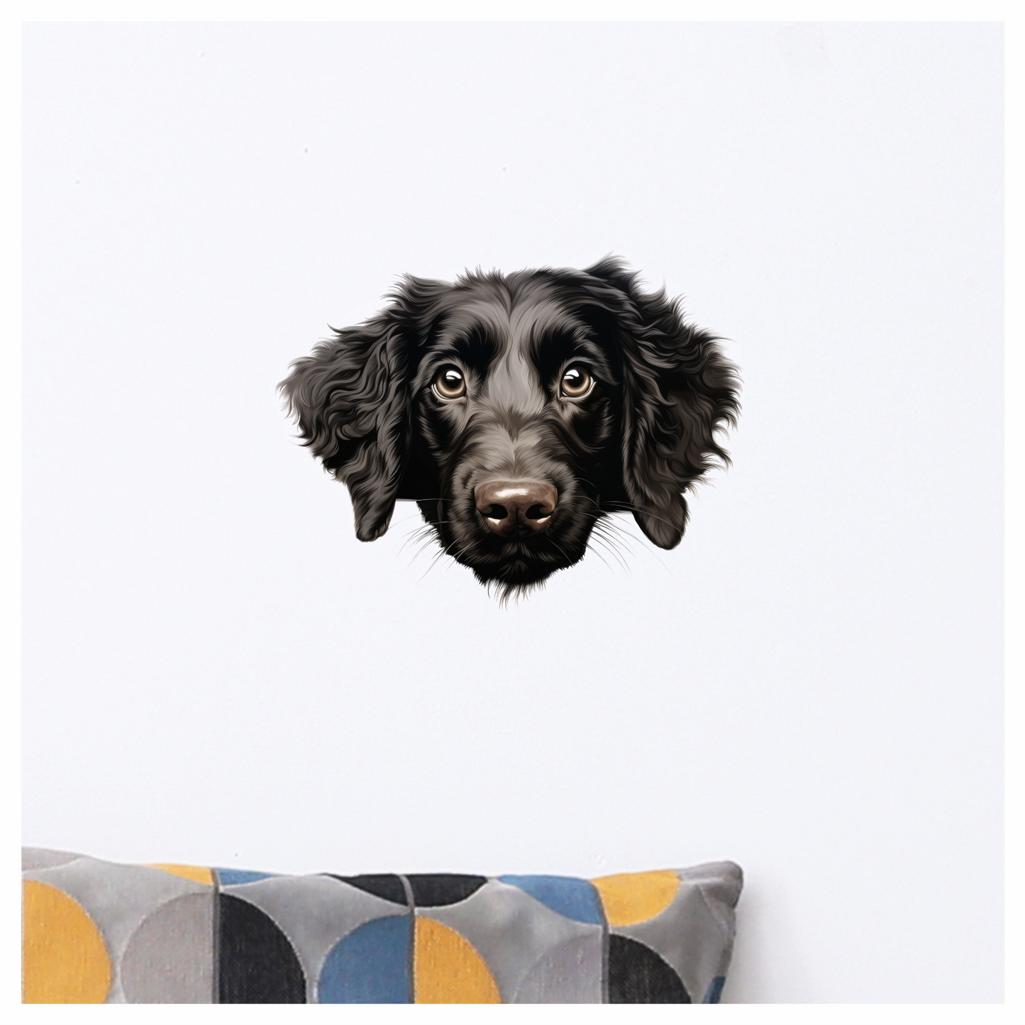 Black Dog Spaniel Face Portrait Vinyl Sticker Decal