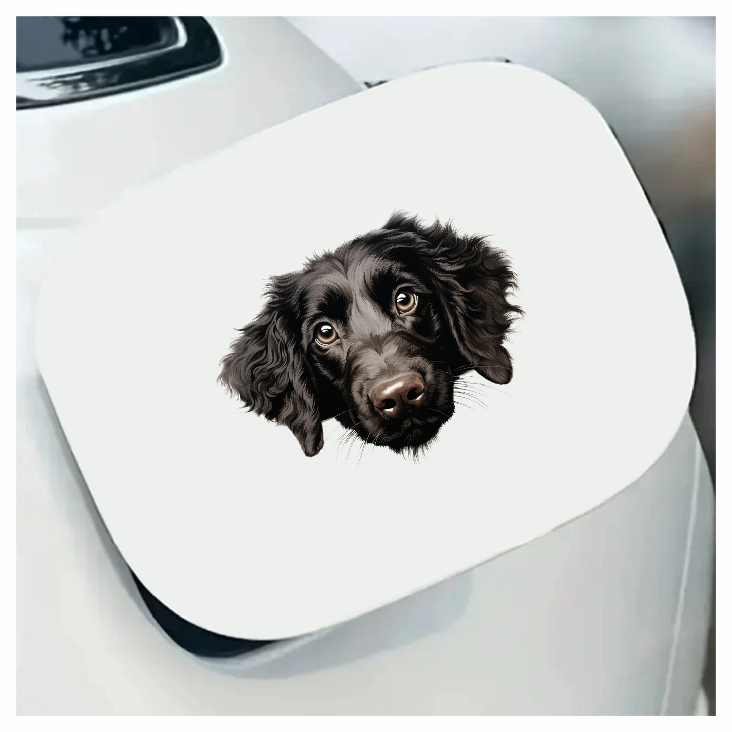 Black Dog Spaniel Face Portrait Vinyl Sticker Decal