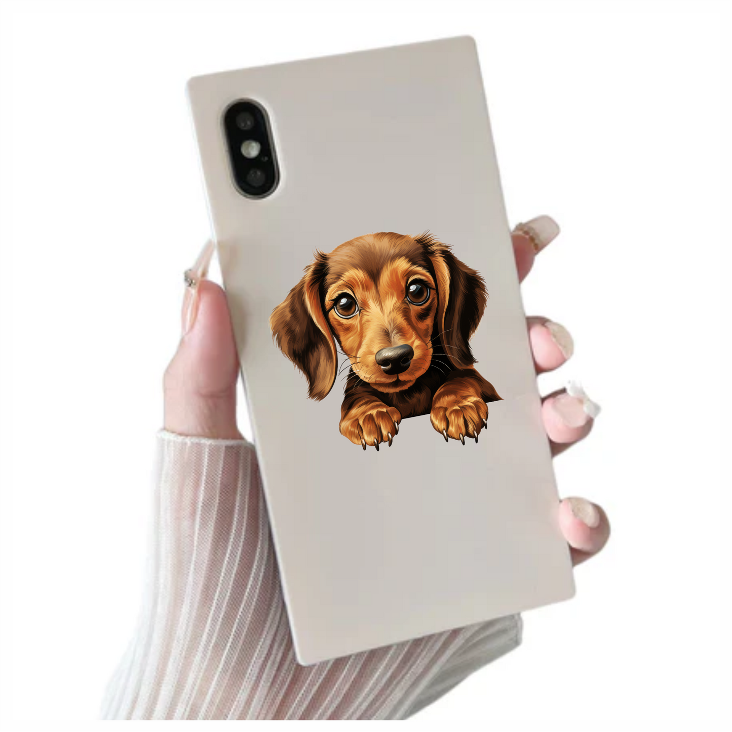 Brown Dog Dachshund Puppy Cute Vinyl Sticker Decal