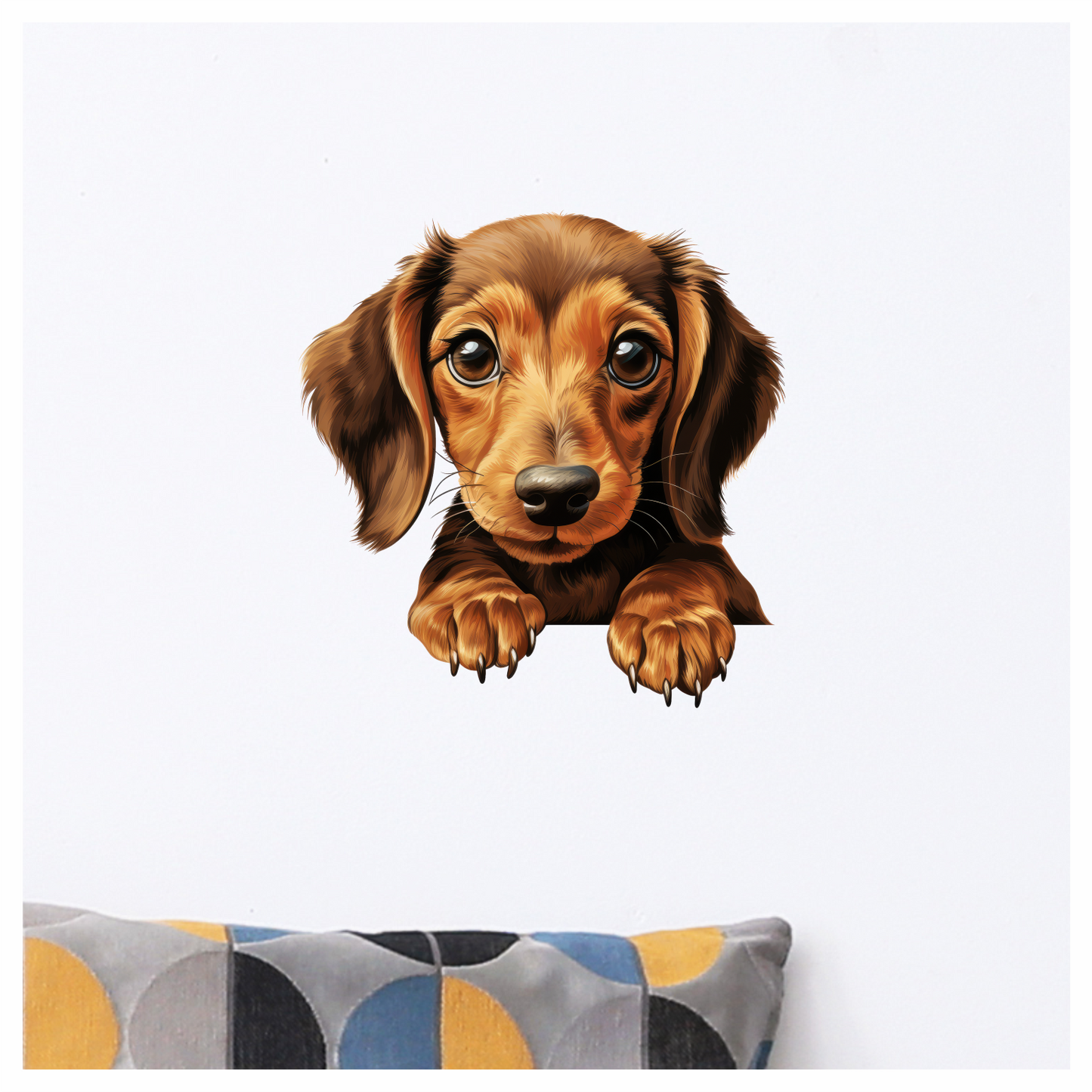 Brown Dog Dachshund Puppy Cute Vinyl Sticker Decal