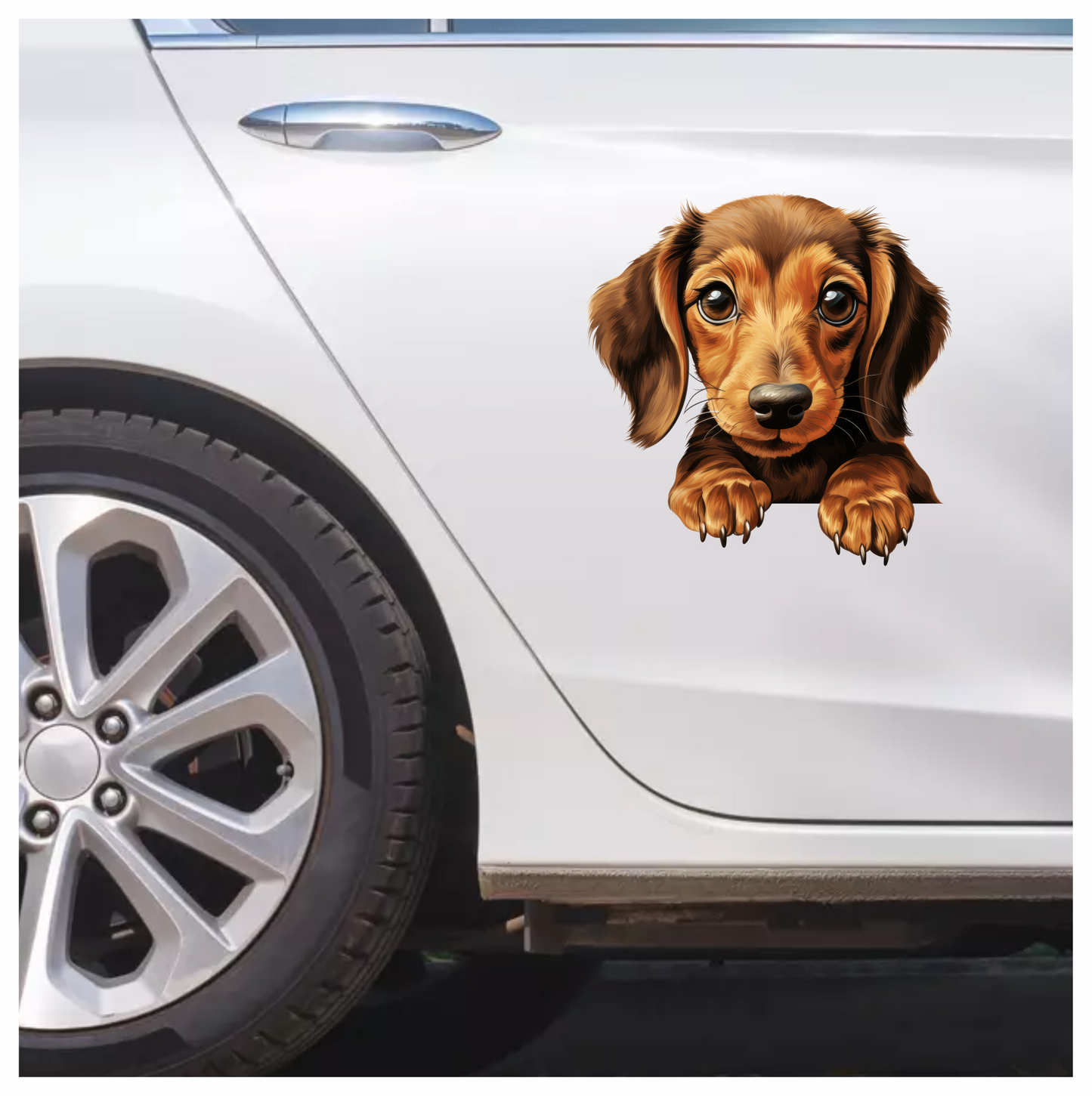 Brown Dog Dachshund Puppy Cute Vinyl Sticker Decal