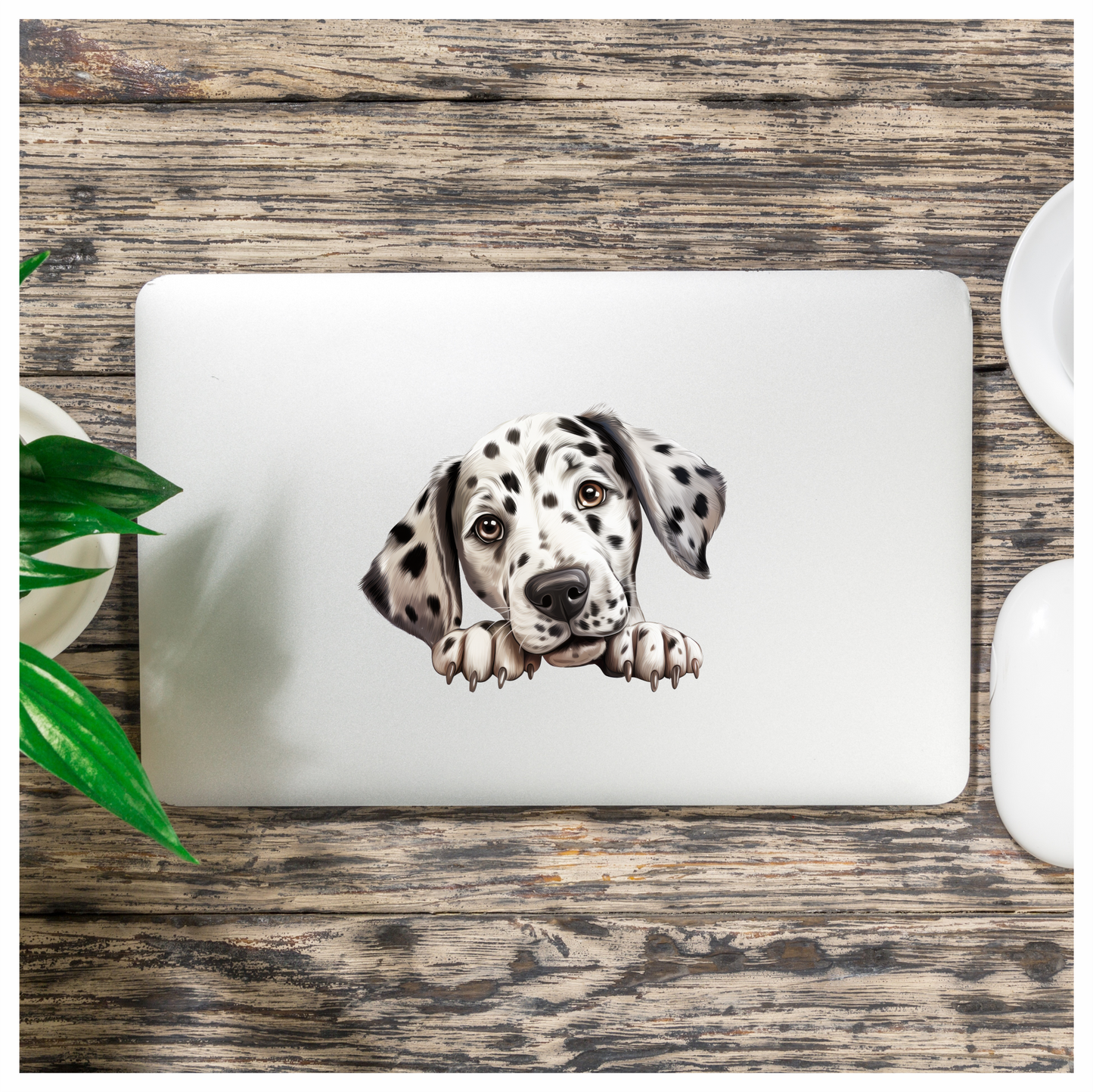 White Dog Dalmatian Puppy Cute Vinyl Sticker Decal