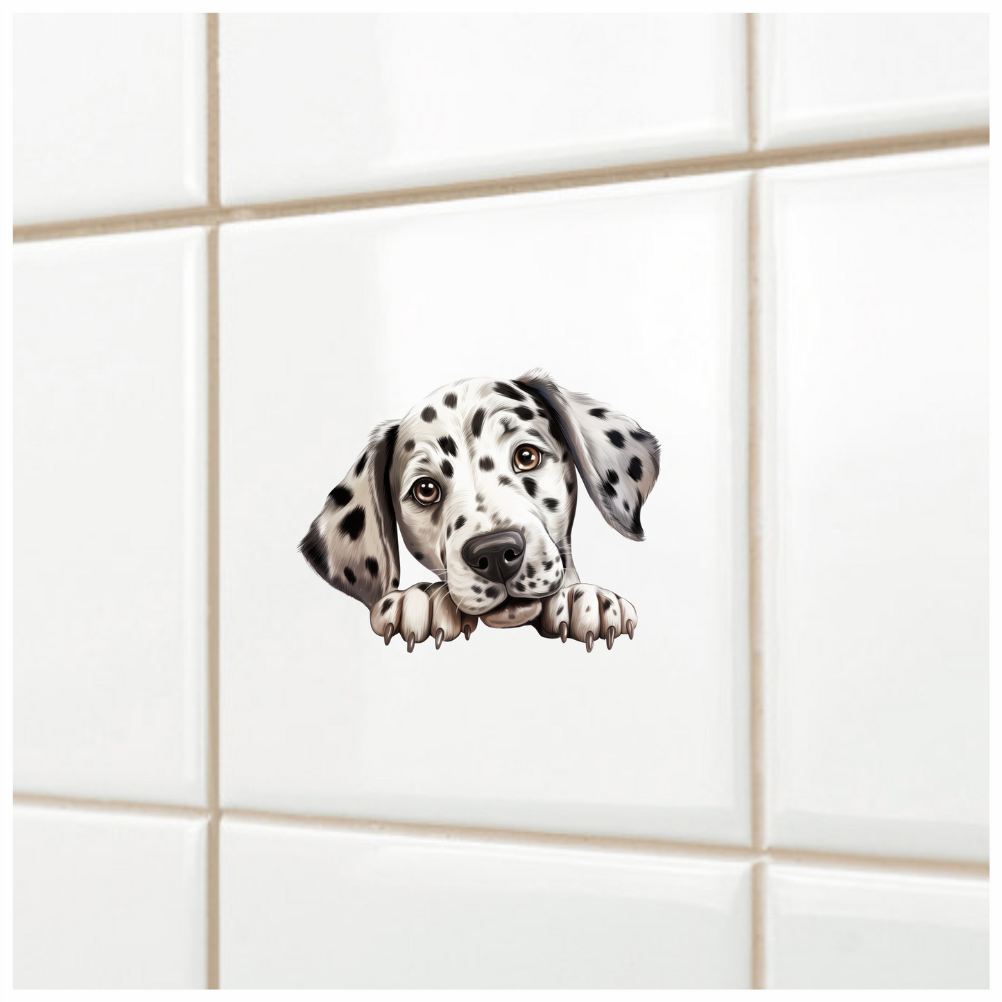 White Dog Dalmatian Puppy Cute Vinyl Sticker Decal