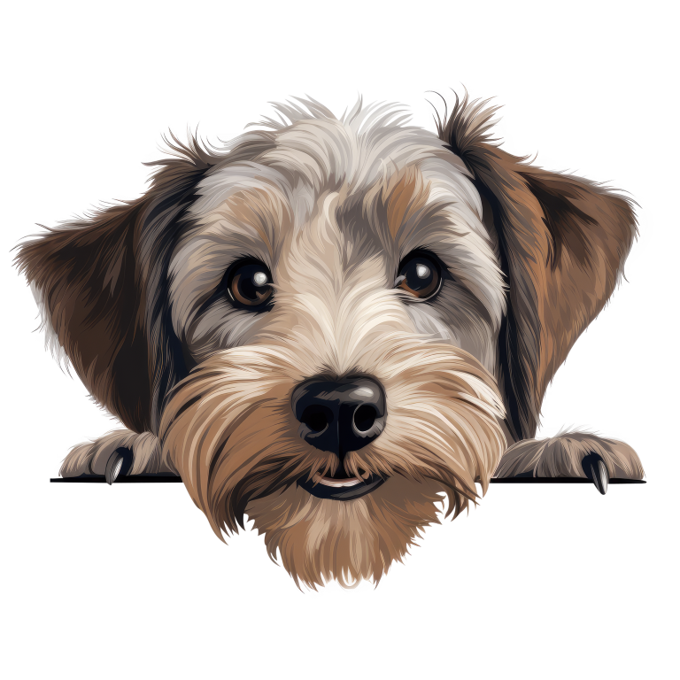 Brown Dog Terrier Face Cute Vinyl Sticker Decal