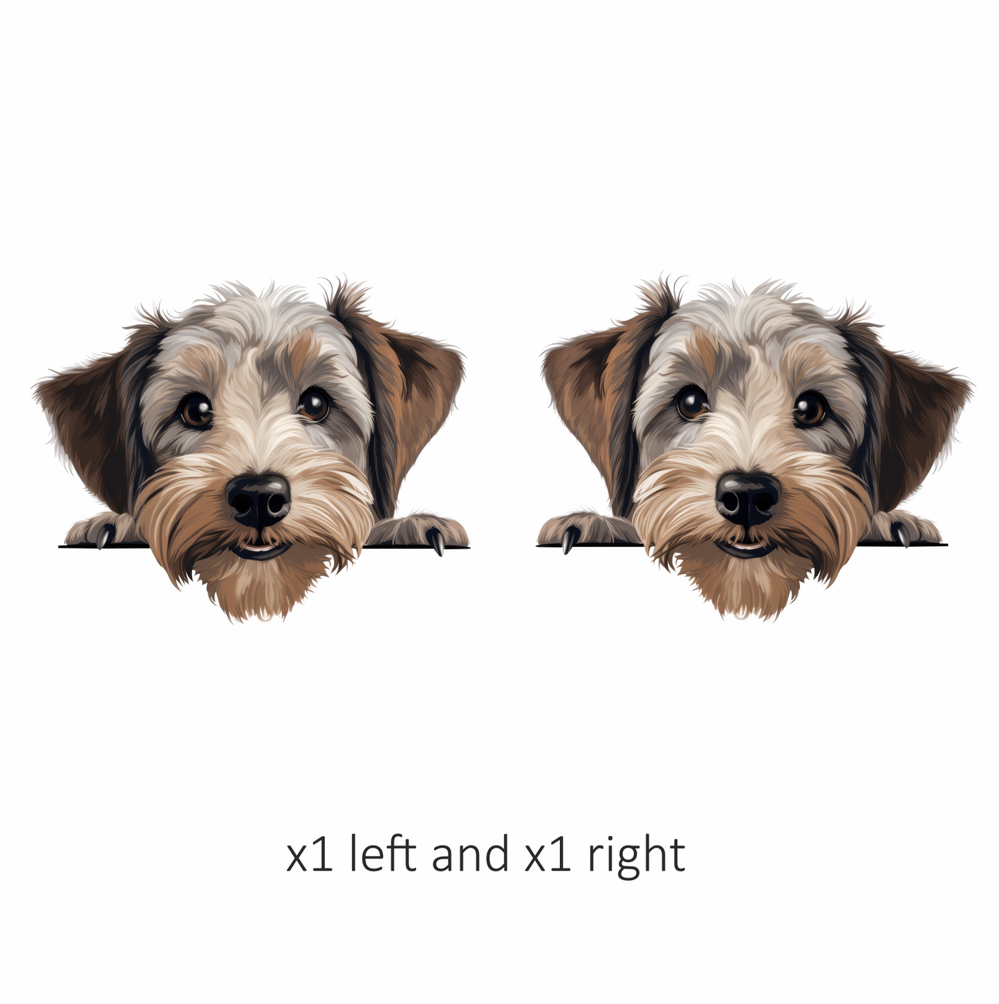 Brown Dog Terrier Face Cute Vinyl Sticker Decal