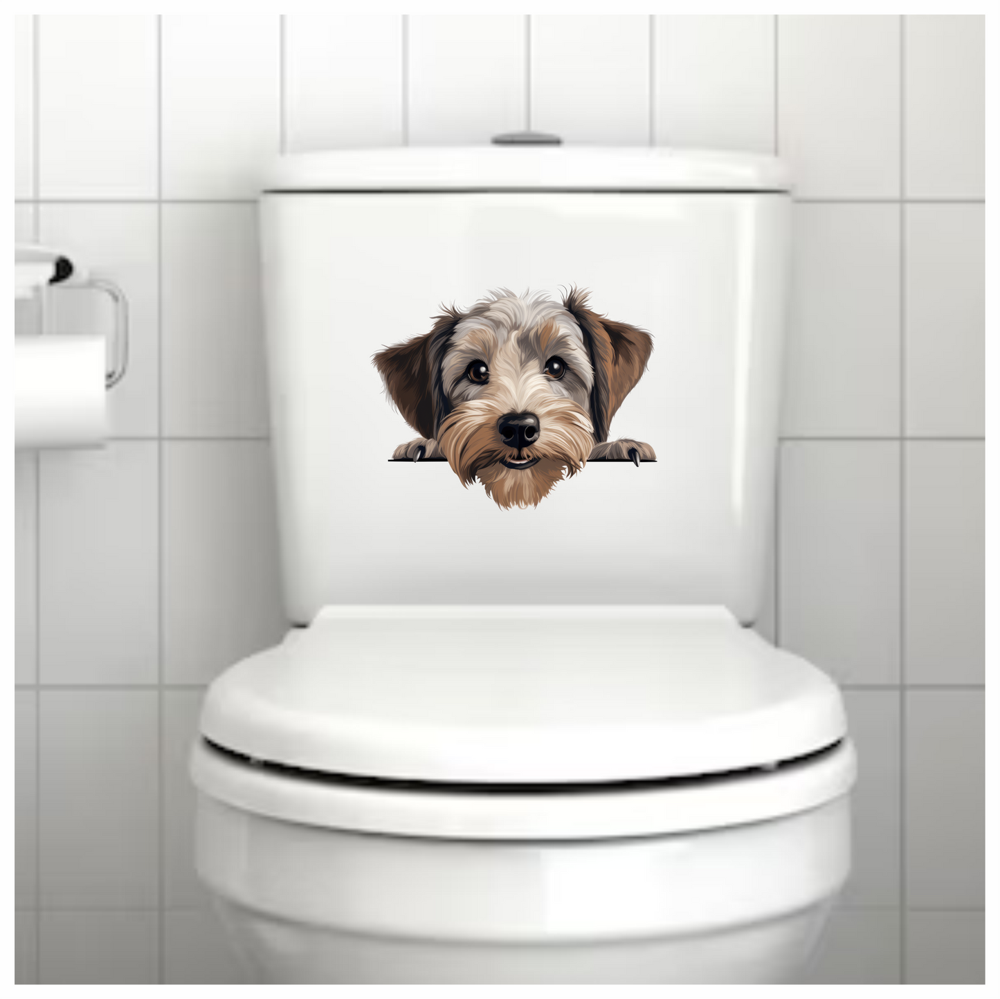 Brown Dog Terrier Face Cute Vinyl Sticker Decal